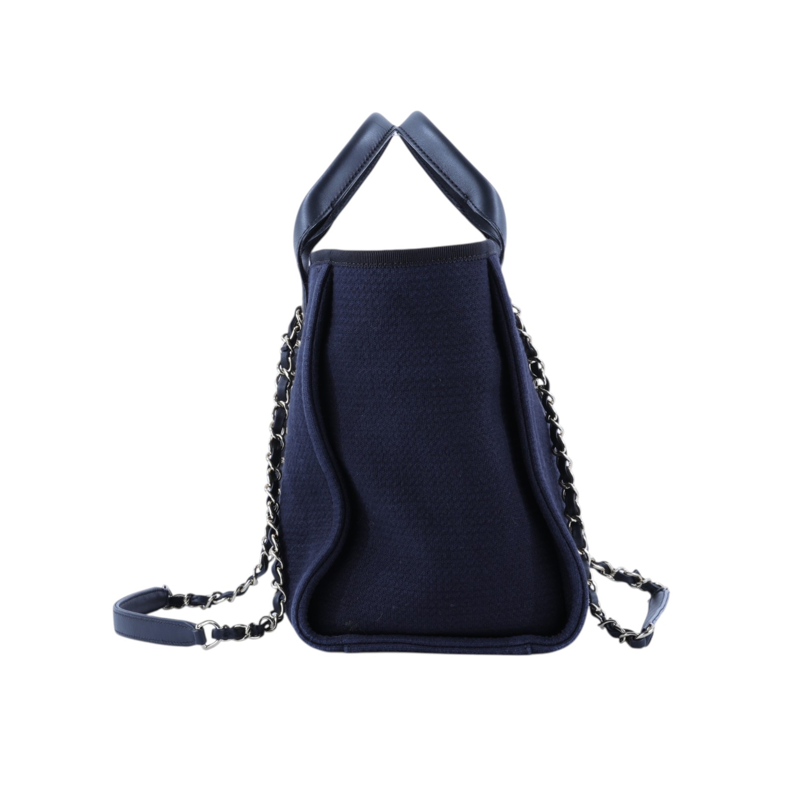 香奈兒 CHANEL 沙灘包 托特包 AS3351_帆布 晶片款 深藍帆布沙灘包 防塵袋/原廠盒子