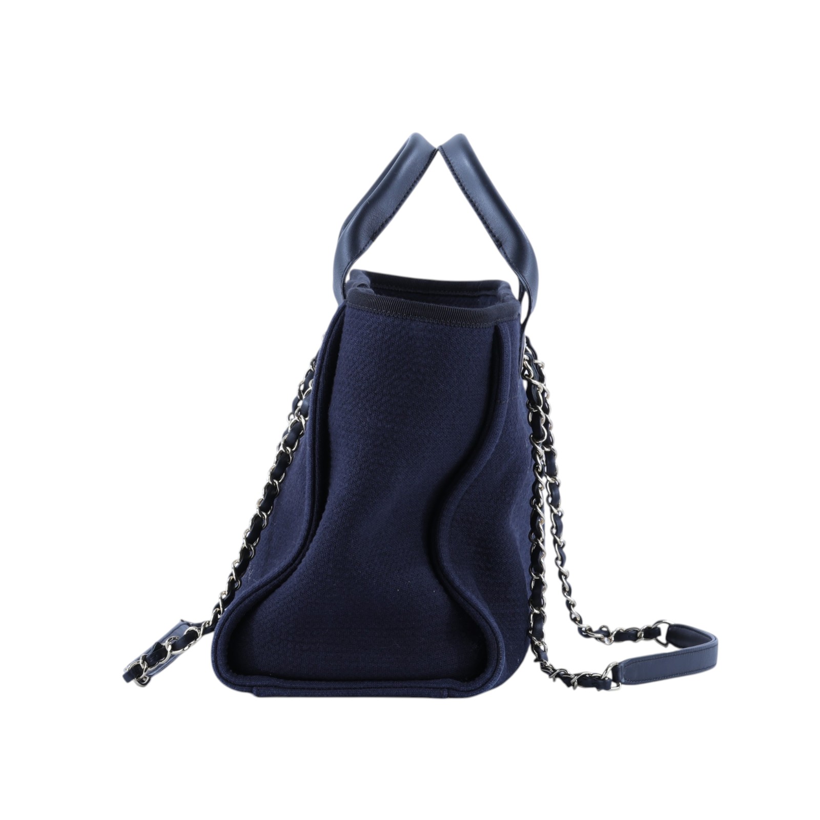 香奈兒 CHANEL 沙灘包 托特包 AS3351_帆布 晶片款 深藍帆布沙灘包 防塵袋/原廠盒子