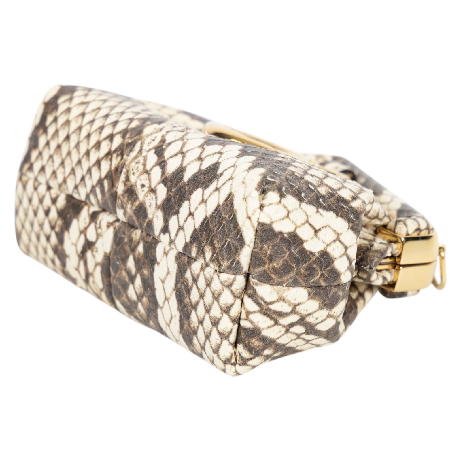 芬迪 FENDI First Nano 口金鏈條小包 零錢包 7AS051 蛇皮壓紋NANO FIRST 防塵袋