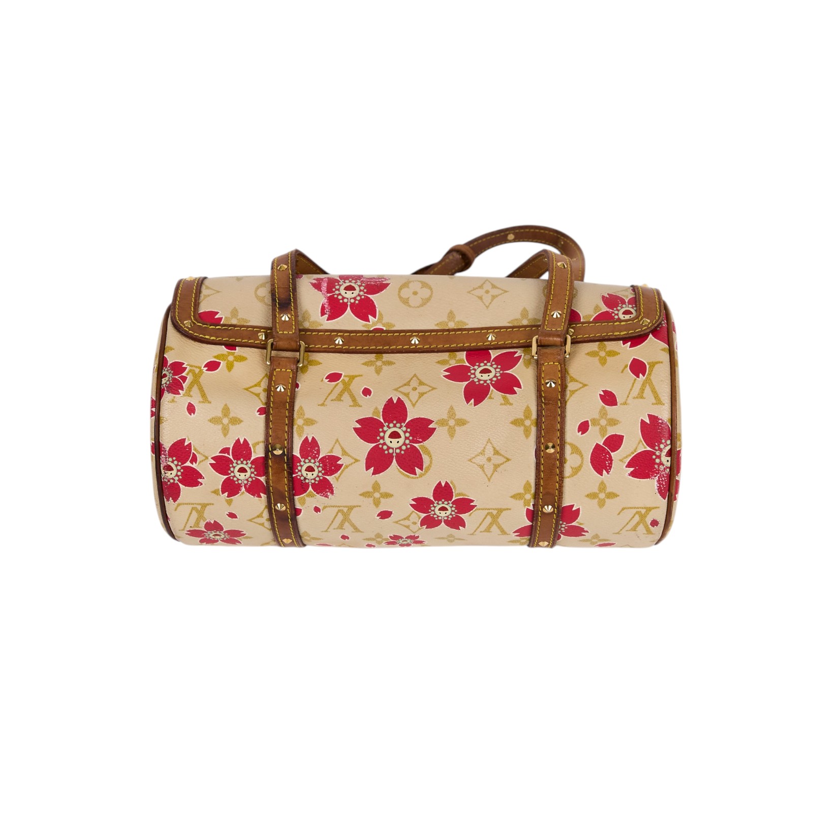 路易威登 LOUIS VUITTON 村上隆 聯名 蝴蝶結飾邊 手提包 M92011 村上隆櫻花PAPILLON 鎖組(內碼不明)