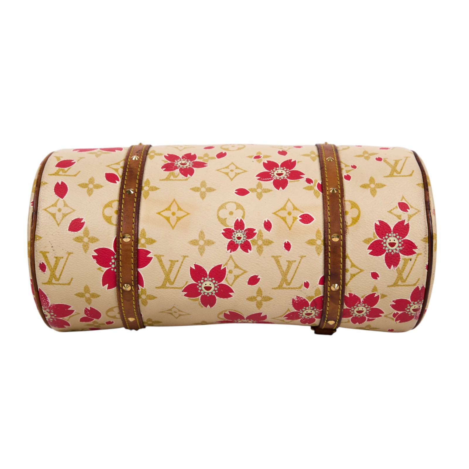 路易威登 LOUIS VUITTON 村上隆 聯名 蝴蝶結飾邊 手提包 M92011 村上隆櫻花PAPILLON 鎖組(內碼不明)