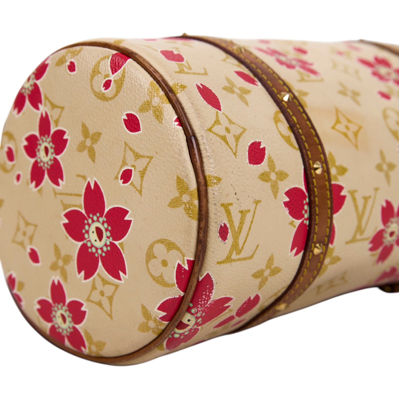 路易威登 LOUIS VUITTON 村上隆 聯名 蝴蝶結飾邊 手提包 M92011 村上隆櫻花PAPILLON 鎖組(內碼不明)