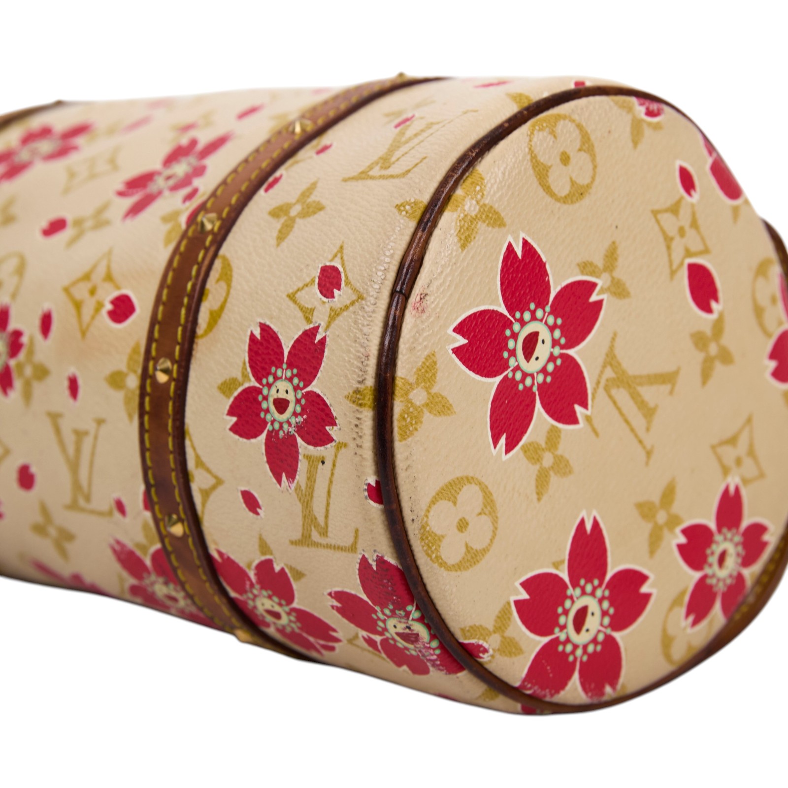 路易威登 LOUIS VUITTON 村上隆 聯名 蝴蝶結飾邊 手提包 M92011 村上隆櫻花PAPILLON 鎖組(內碼不明)