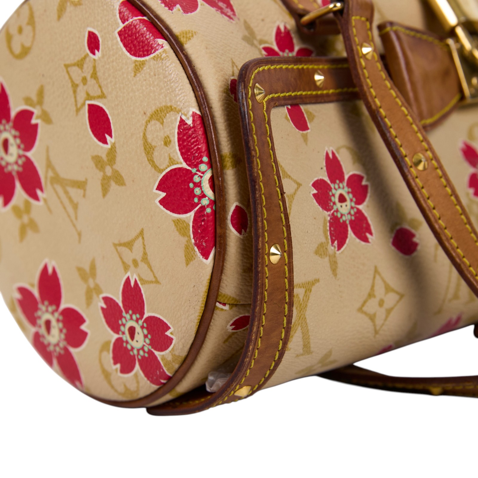 路易威登 LOUIS VUITTON 村上隆 聯名 蝴蝶結飾邊 手提包 M92011 村上隆櫻花PAPILLON 鎖組(內碼不明)