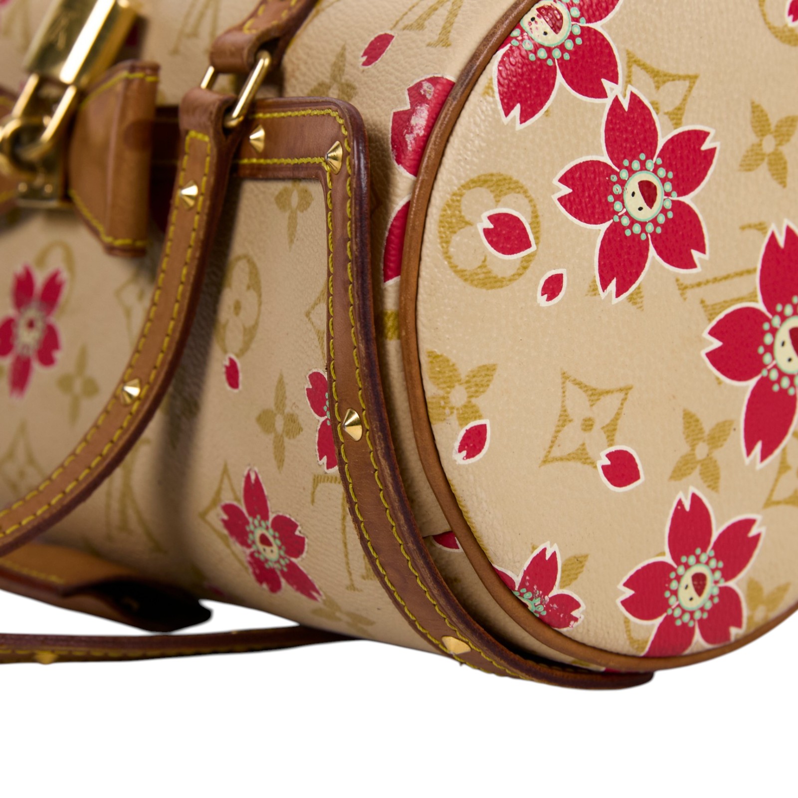路易威登 LOUIS VUITTON 村上隆 聯名 蝴蝶結飾邊 手提包 M92011 村上隆櫻花PAPILLON 鎖組(內碼不明)