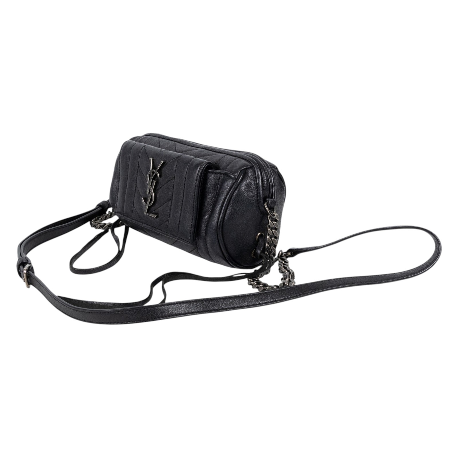 聖羅蘭 YSL SAINT LAURENT East West Rider Bag 肩背包  黑相機包 防塵袋