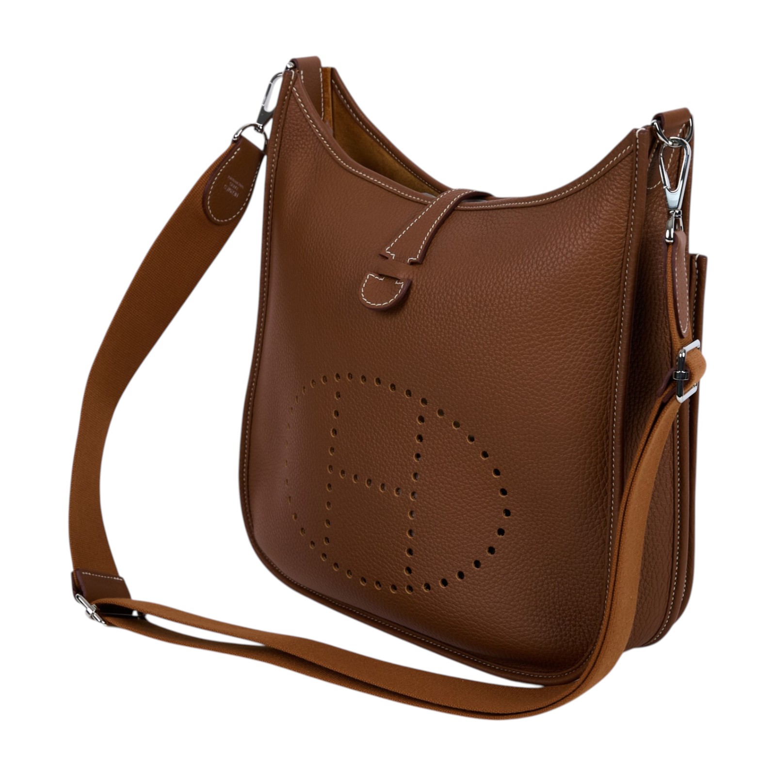 愛馬仕 Hermes Evelyne Bag 伊芙琳包 29 馬蹄型 EV29 B刻 金棕EVELYNE29 防塵袋/背帶