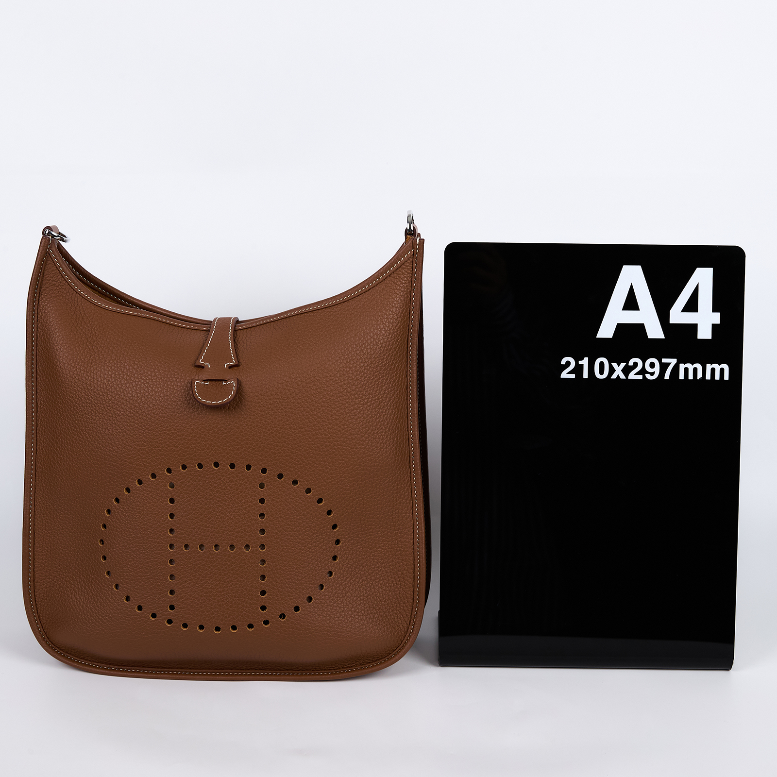 愛馬仕 Hermes Evelyne Bag 伊芙琳包 29 馬蹄型 EV29 B刻 金棕EVELYNE29 防塵袋/背帶