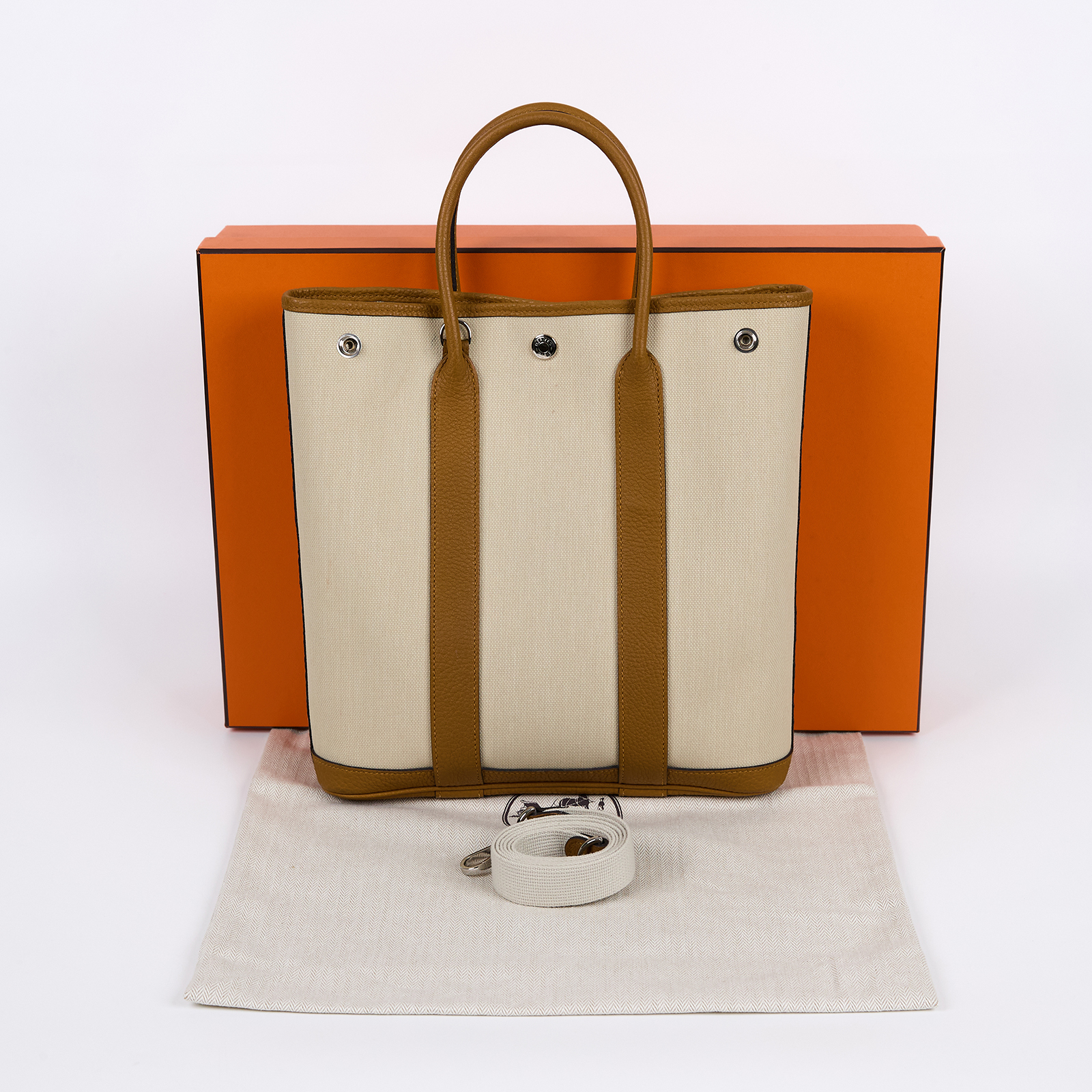 愛馬仕 Hermes Garden File 28 竪版 花園包 GF28 Y刻 米色GARDEN FILE 原廠盒子/防塵袋/背帶