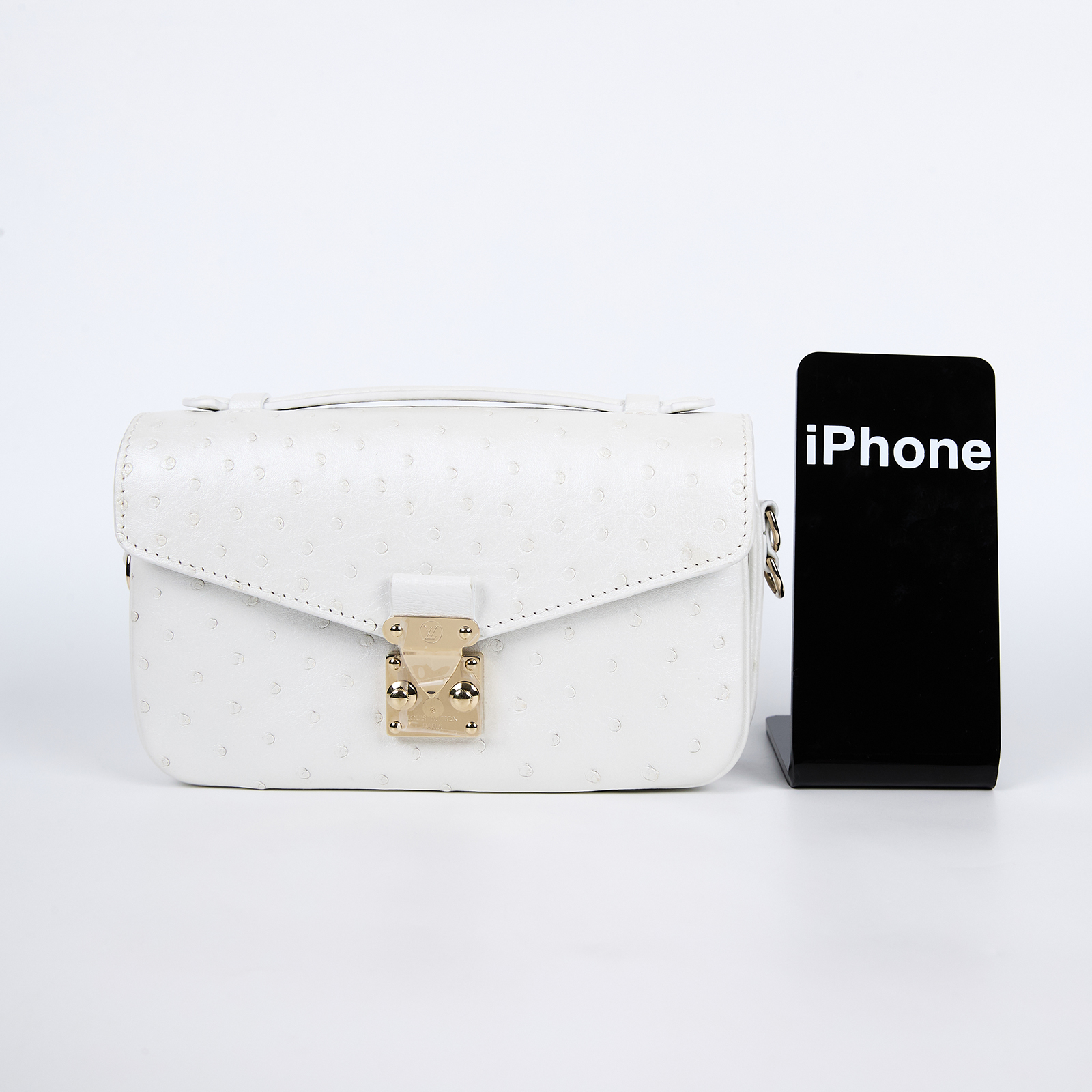 路易威登 LOUIS VUITTON Pochette Métis East West 郵差包 單肩包 斜背包 鴕鳥皮   原廠盒子/防塵袋/背帶/鍊帶