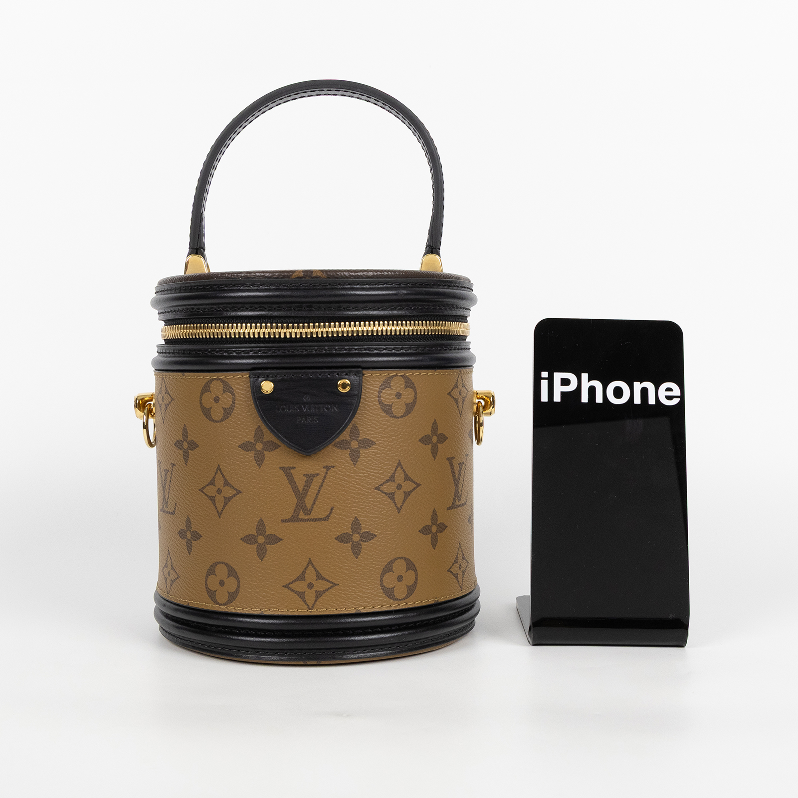 路易威登 LOUIS VUITTON Cannes 化妝箱 肩背 手提包 塗層帆布 M43986 原花雙色CANNES圓筒包 無附屬品