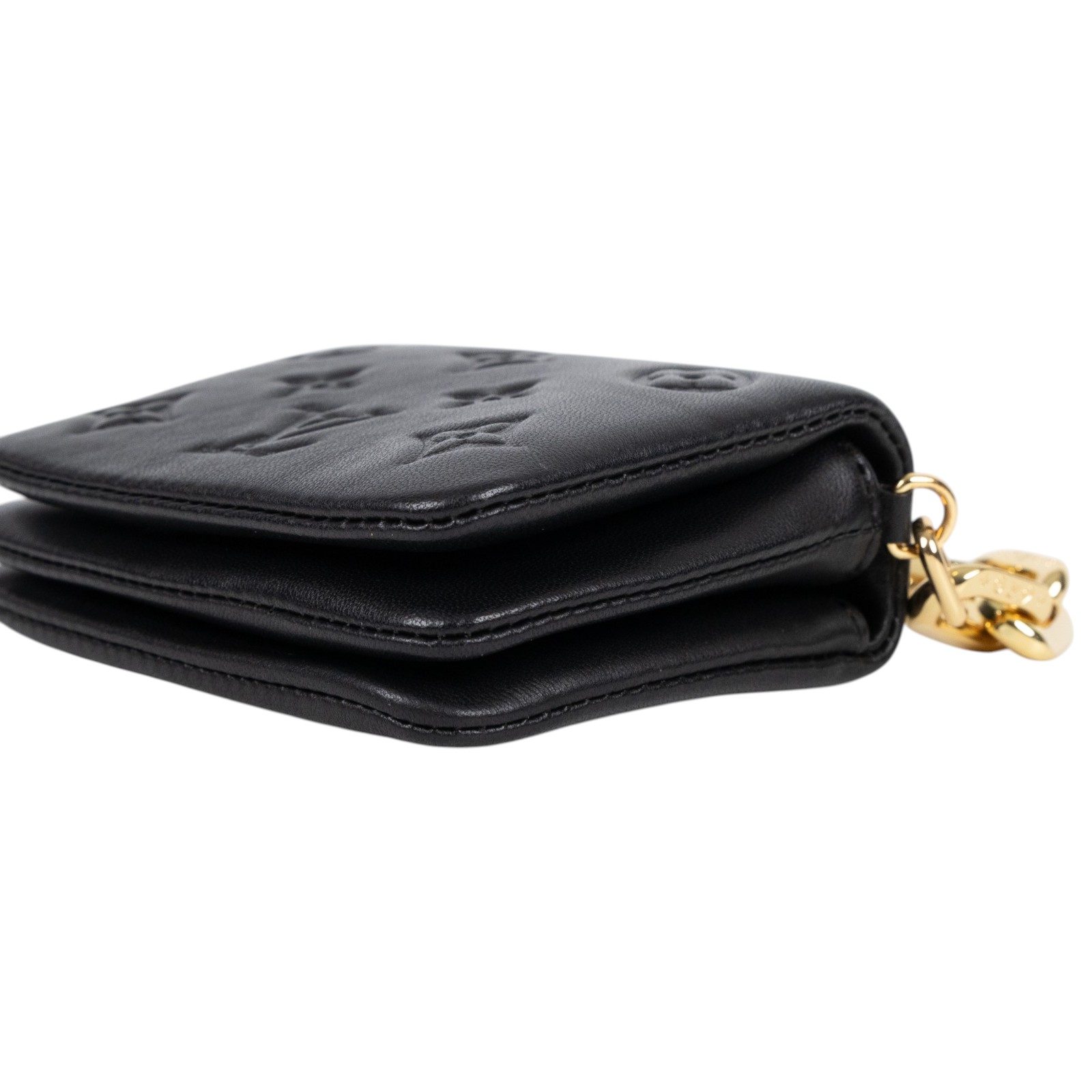 路易威登 LOUIS VUITTON Cousin Belt Chain 鏈帶包 M81125 晶片款 黑原花壓紋COUSIN 鍊帶