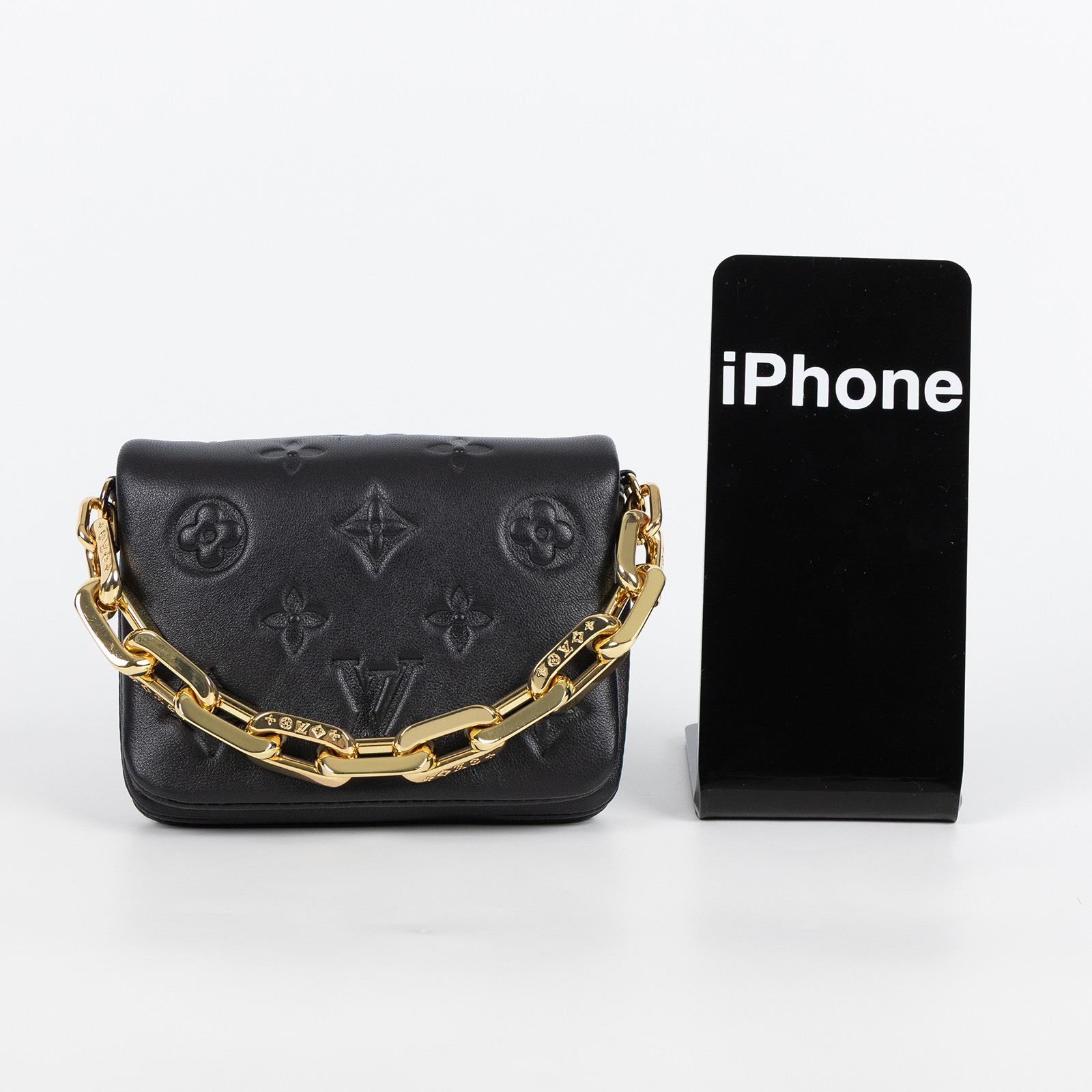 路易威登 LOUIS VUITTON Cousin Belt Chain 鏈帶包 M81125 晶片款 黑原花壓紋COUSIN 鍊帶