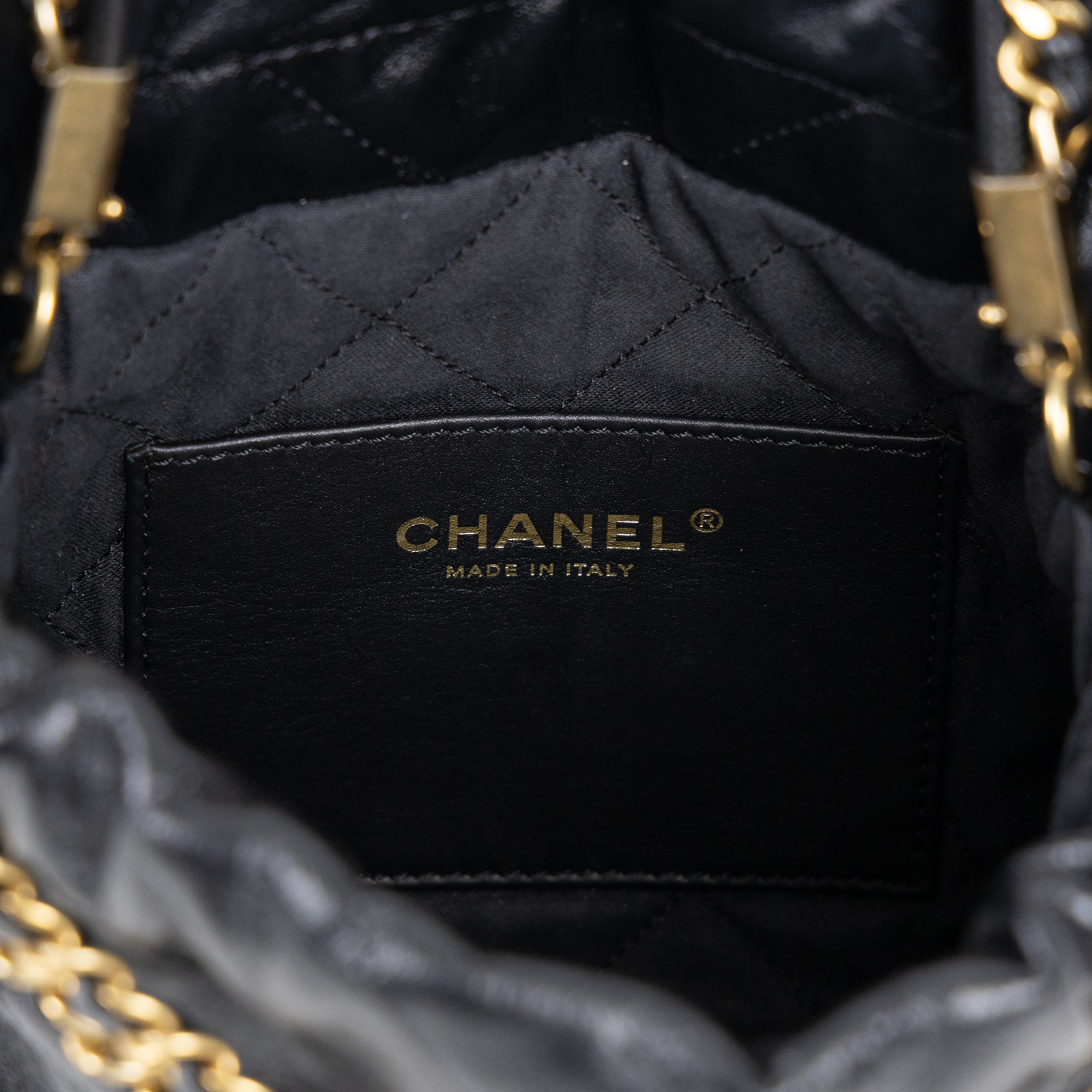 香奈兒 CHANEL 22 迷你 束口包 AS3980 晶片款 黑金小牛皮22包 MINI 新版 原廠盒子/防塵袋