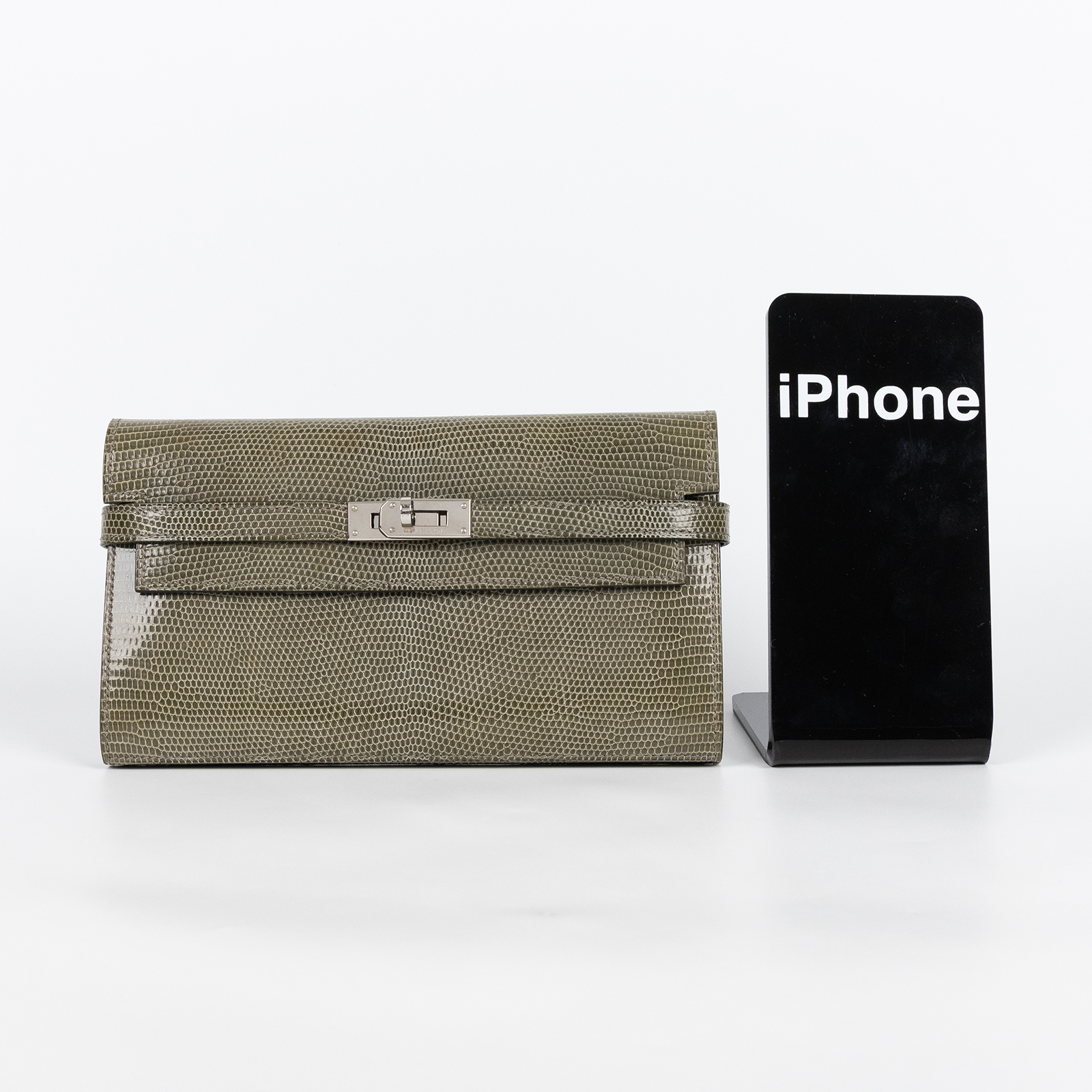 愛馬仕 Hermes Kelly 長夾 錢包 銀色五金 深灰色 H051304CK84   原廠盒子/購買證明/瀕臨絕種野生動植物國際貿易公約