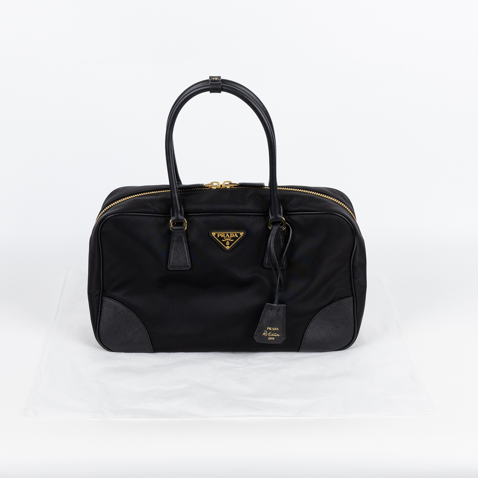 普拉達 PRADA Re-Edition 1978 保齡球包 手提包 肩背包 1BB114_R064 黑尼龍保齡球2WAY 無附屬品