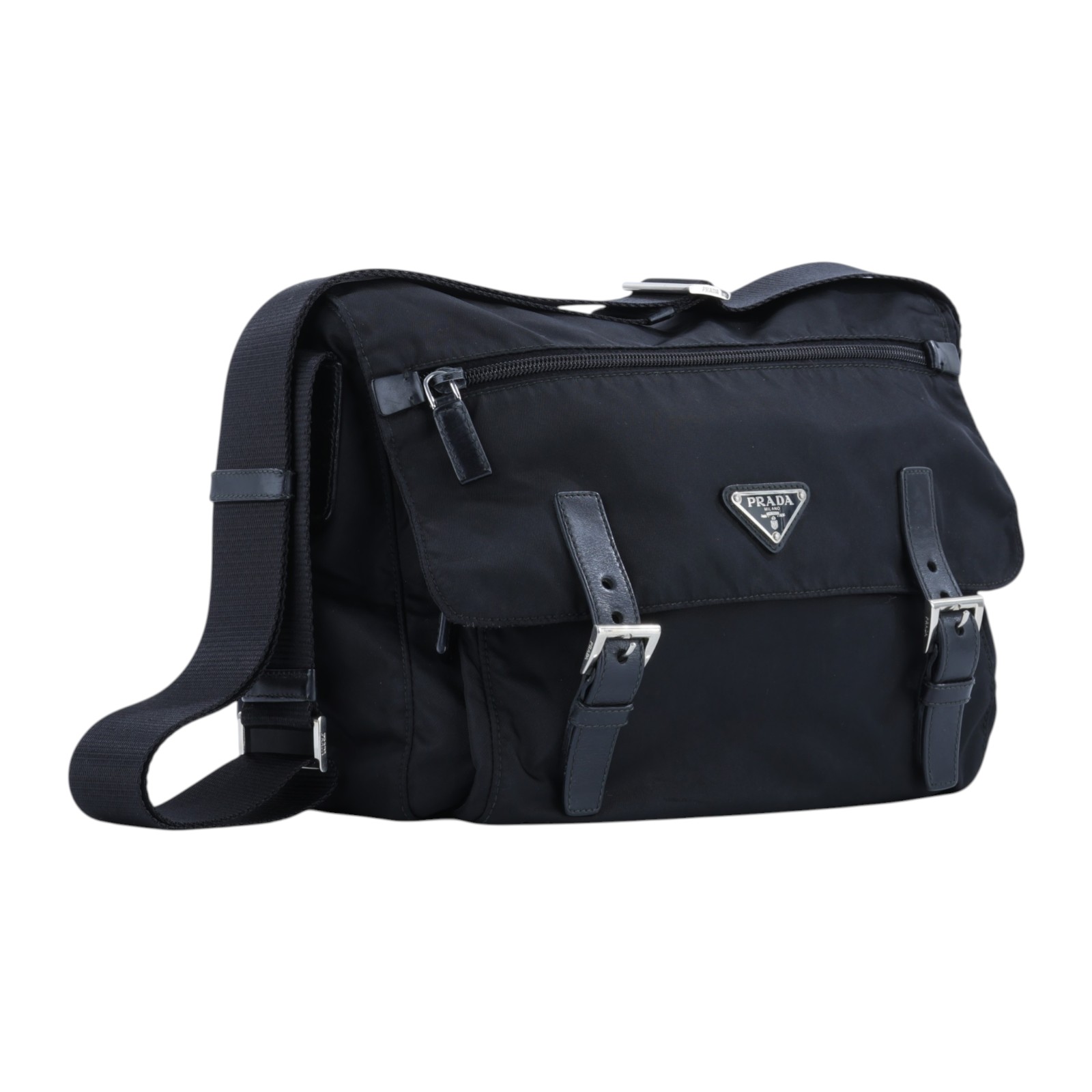 普拉達 PRADA 尼龍郵差包 BT6671_V44 黑尼龍郵差包 無附屬品