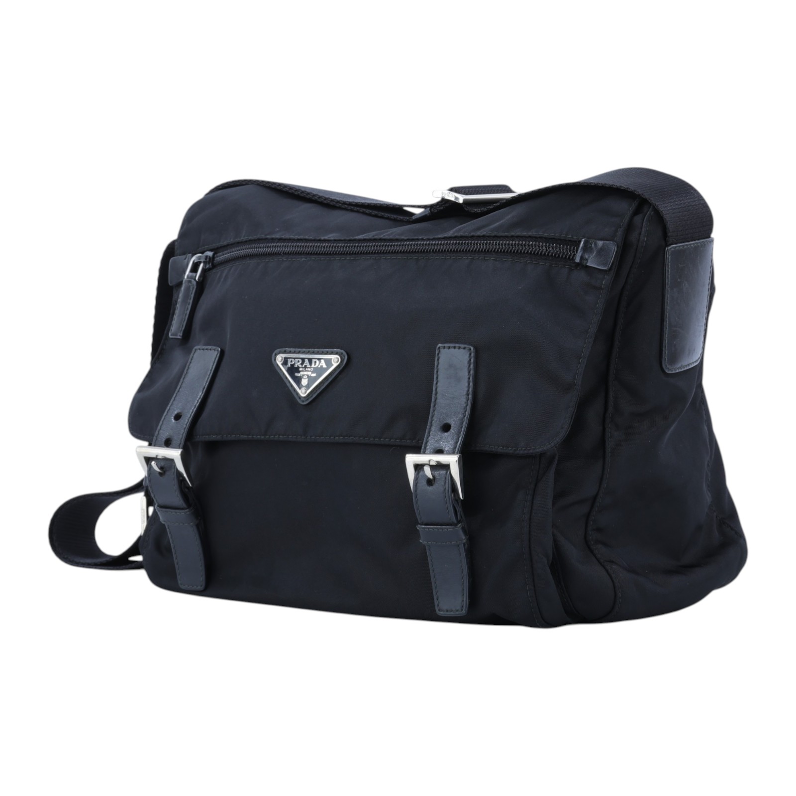 普拉達 PRADA 尼龍郵差包 BT6671_V44 黑尼龍郵差包 無附屬品