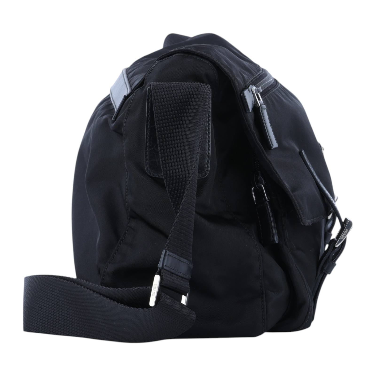 普拉達 PRADA 尼龍郵差包 BT6671_V44 黑尼龍郵差包 無附屬品