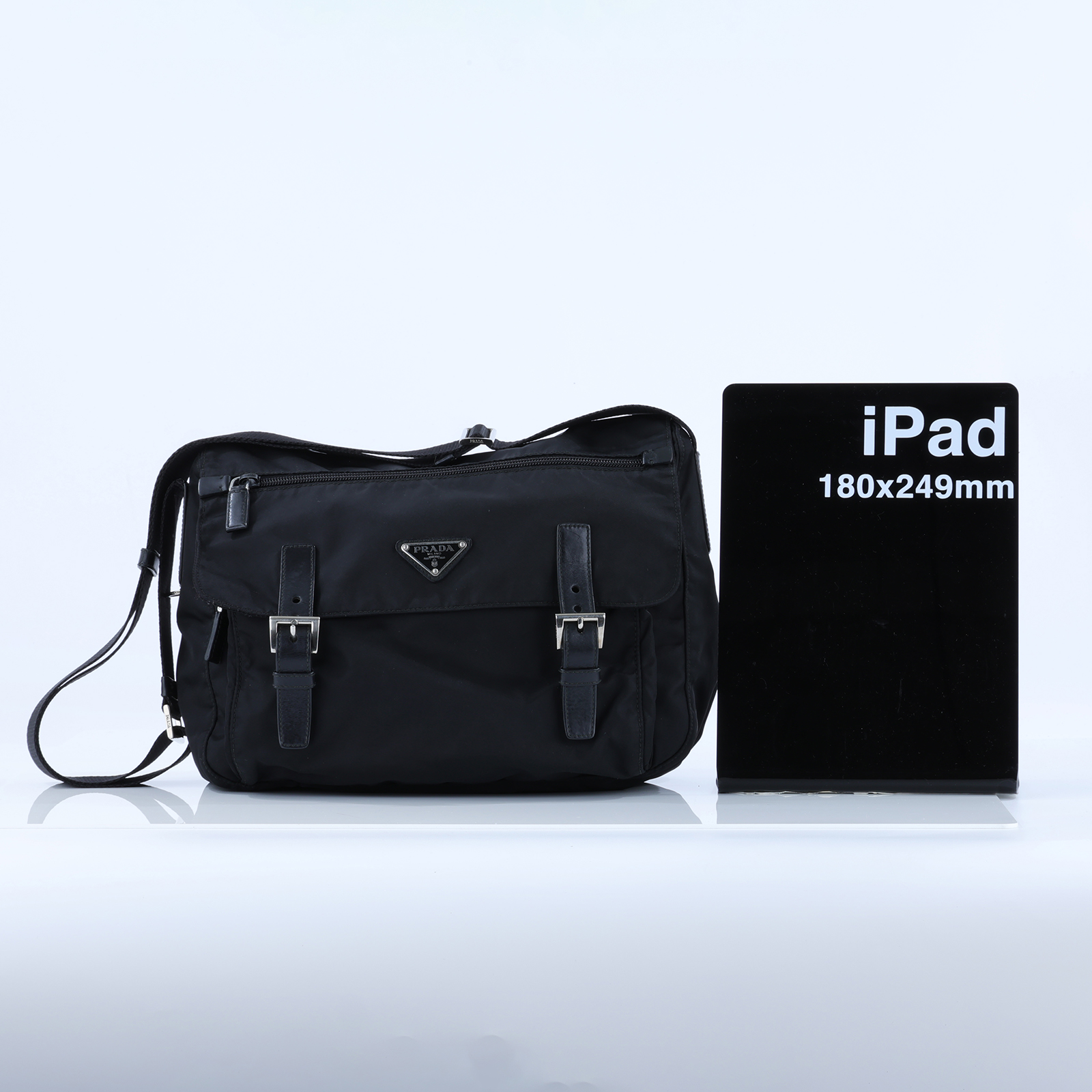普拉達 PRADA 尼龍郵差包 BT6671_V44 黑尼龍郵差包 無附屬品