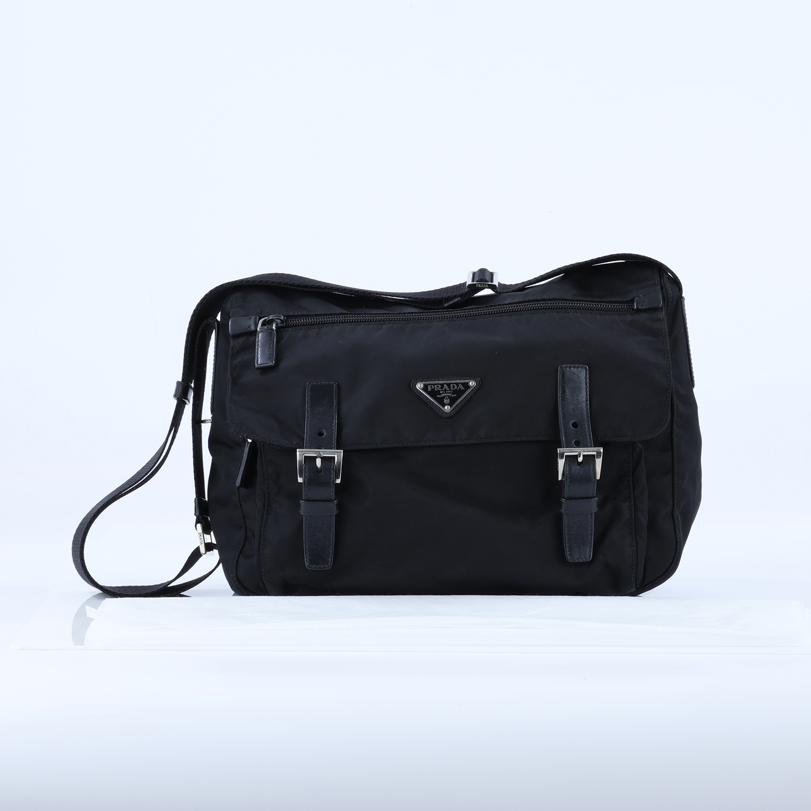 普拉達 PRADA 尼龍郵差包 BT6671_V44 黑尼龍郵差包 無附屬品