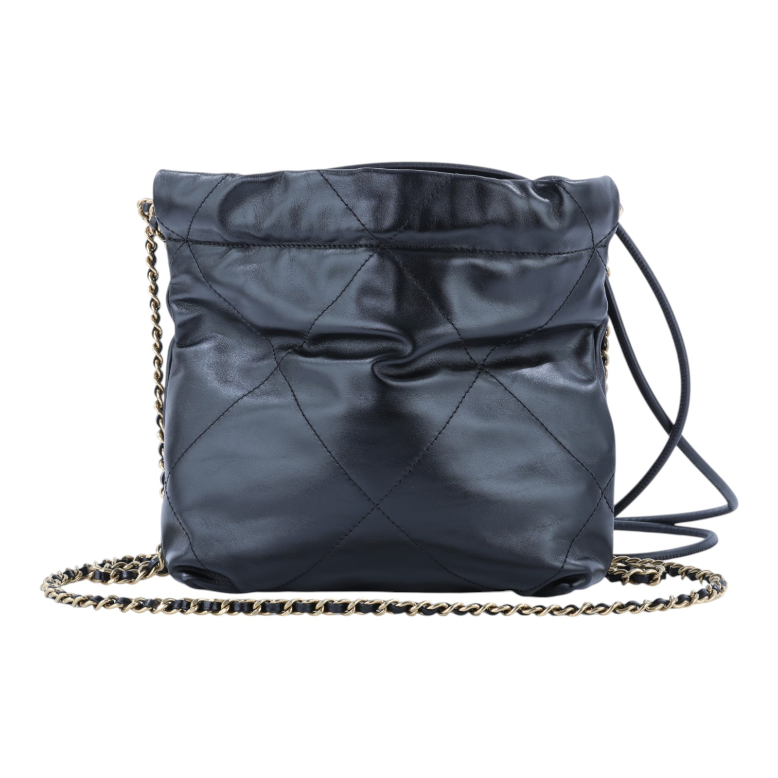 香奈兒 CHANEL 22 迷你 束口包 AS3980 晶片款 黑金22 MINI 無附屬品