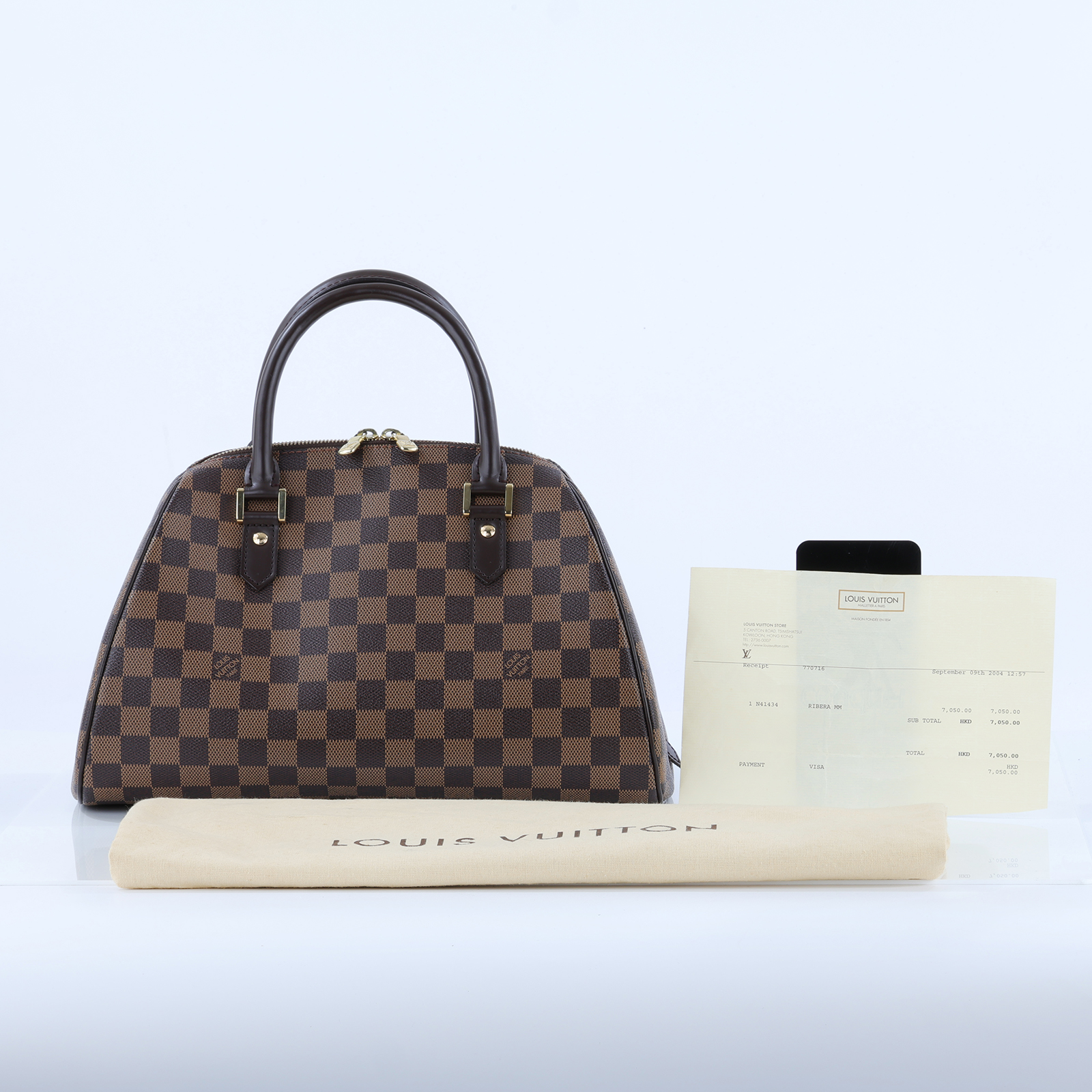路易威登 LOUIS VUITTON RIBERA MM 手提包 元寶包 N41434 棋盤RIBERA MM 防塵袋/香港購買證明
