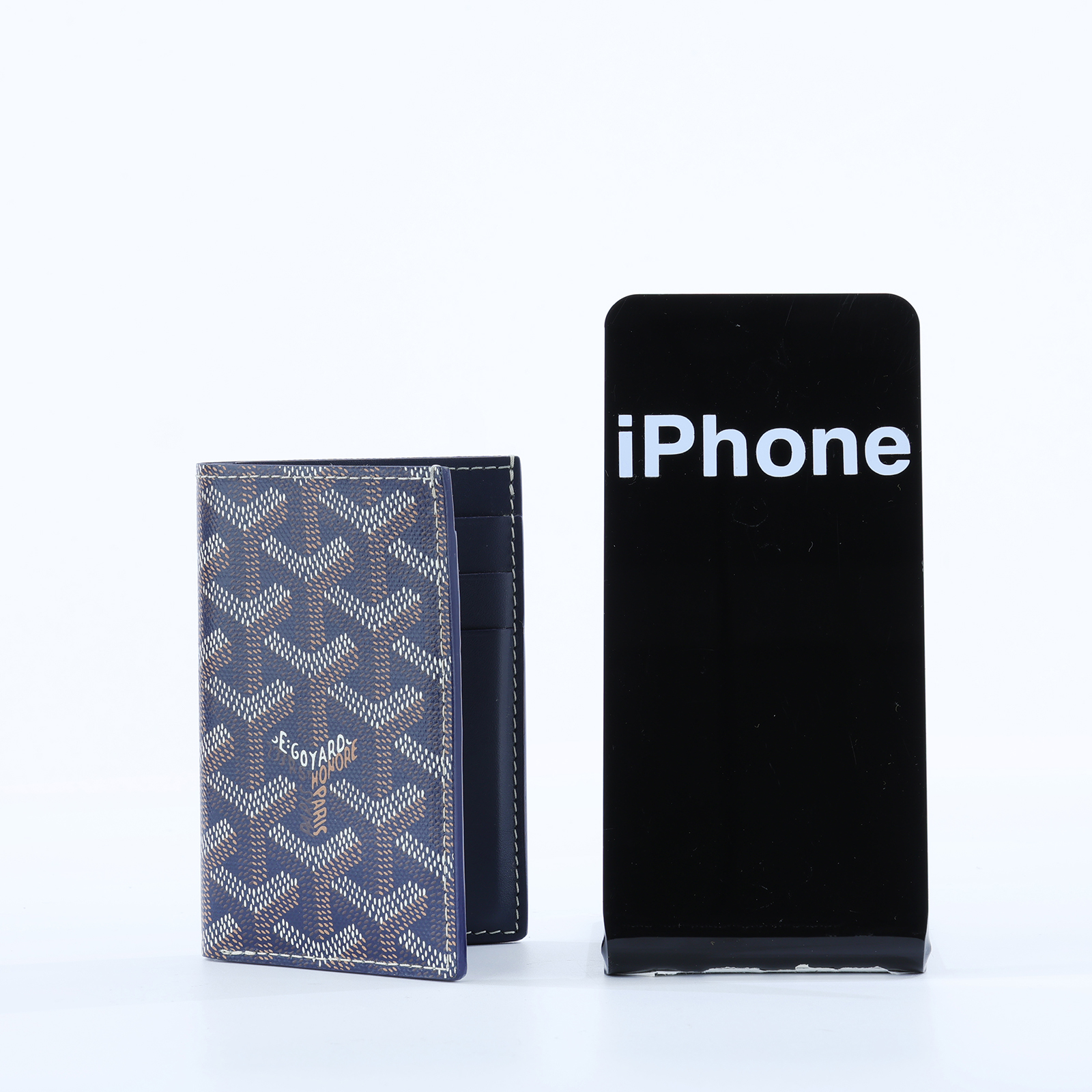 高雅德 GOYARD Saint-Pierre Card Wallet 卡夾 STPIE2PMLTY 深藍對折卡夾 原廠盒子/購買證明