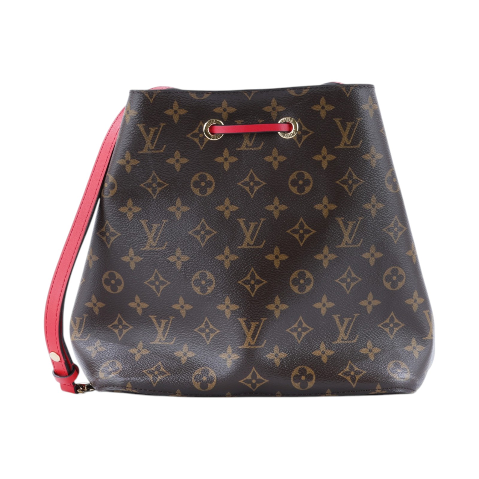 路易威登 LOUIS VUITTON NéoNoé MM 經典帆布 肩背 水桶包 紅色 M44021 原花紅NEONOE水桶包 防塵袋/背帶