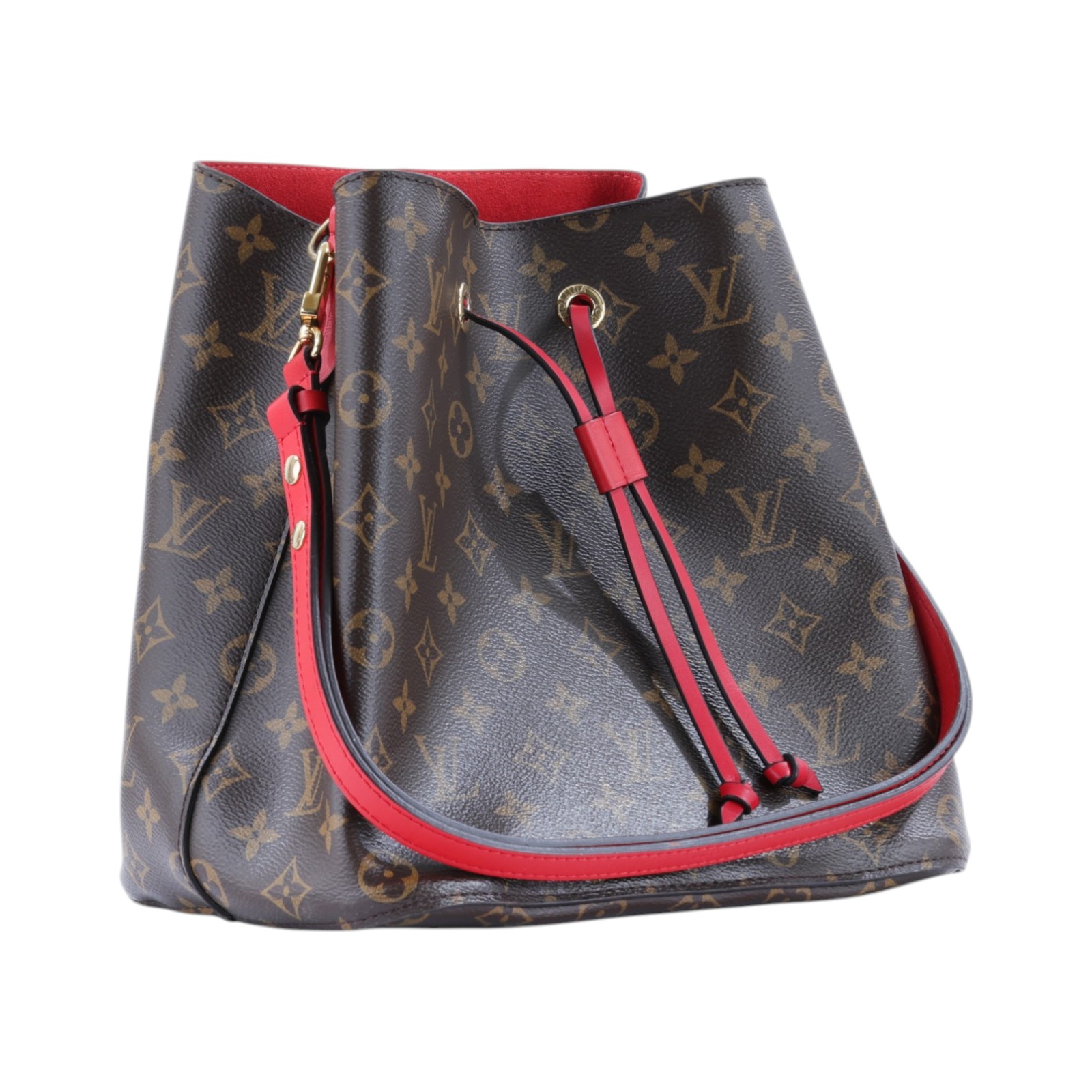 路易威登 LOUIS VUITTON NéoNoé MM 經典帆布 肩背 水桶包 紅色 M44021 原花紅NEONOE水桶包 防塵袋/背帶