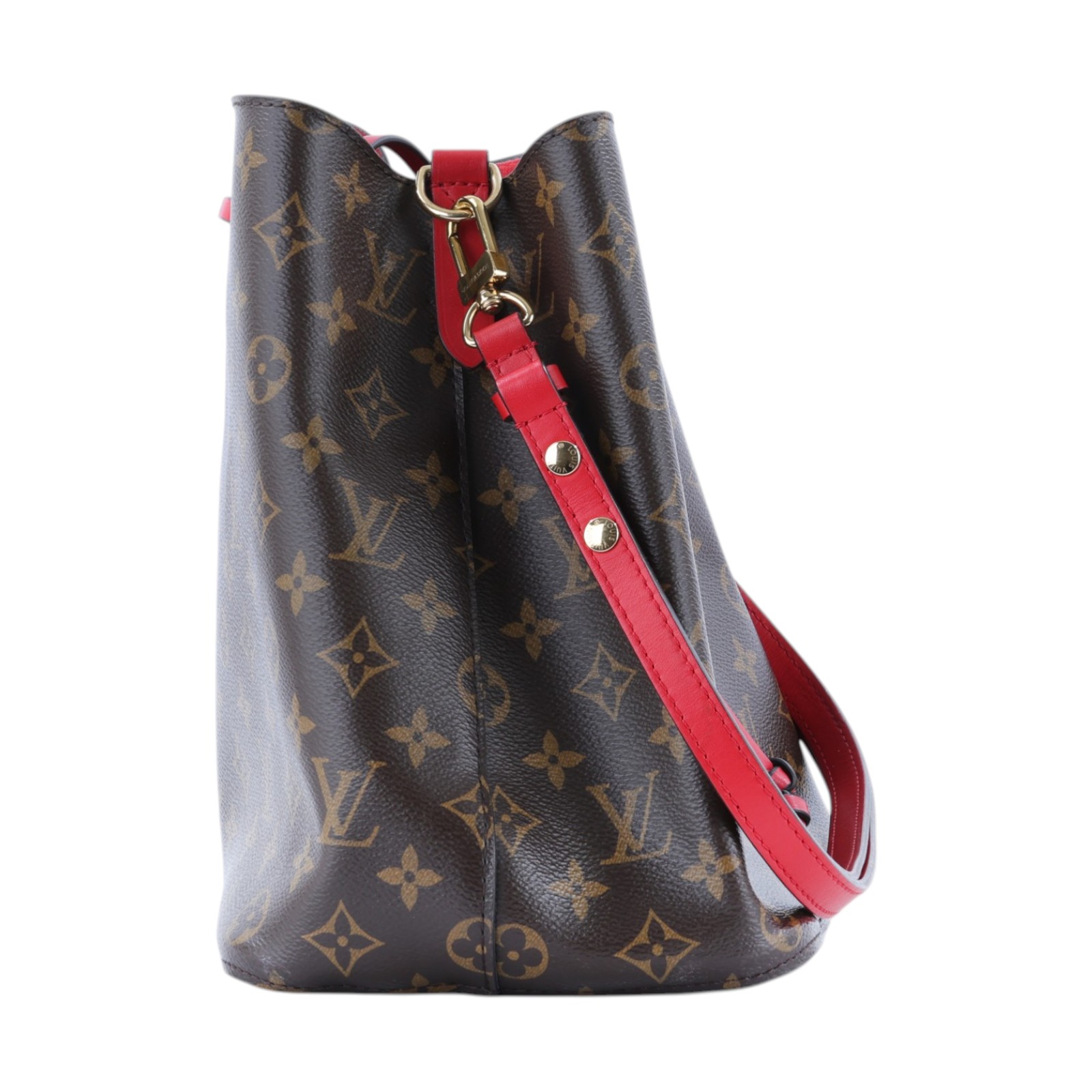 路易威登 LOUIS VUITTON NéoNoé MM 經典帆布 肩背 水桶包 紅色 M44021 原花紅NEONOE水桶包 防塵袋/背帶