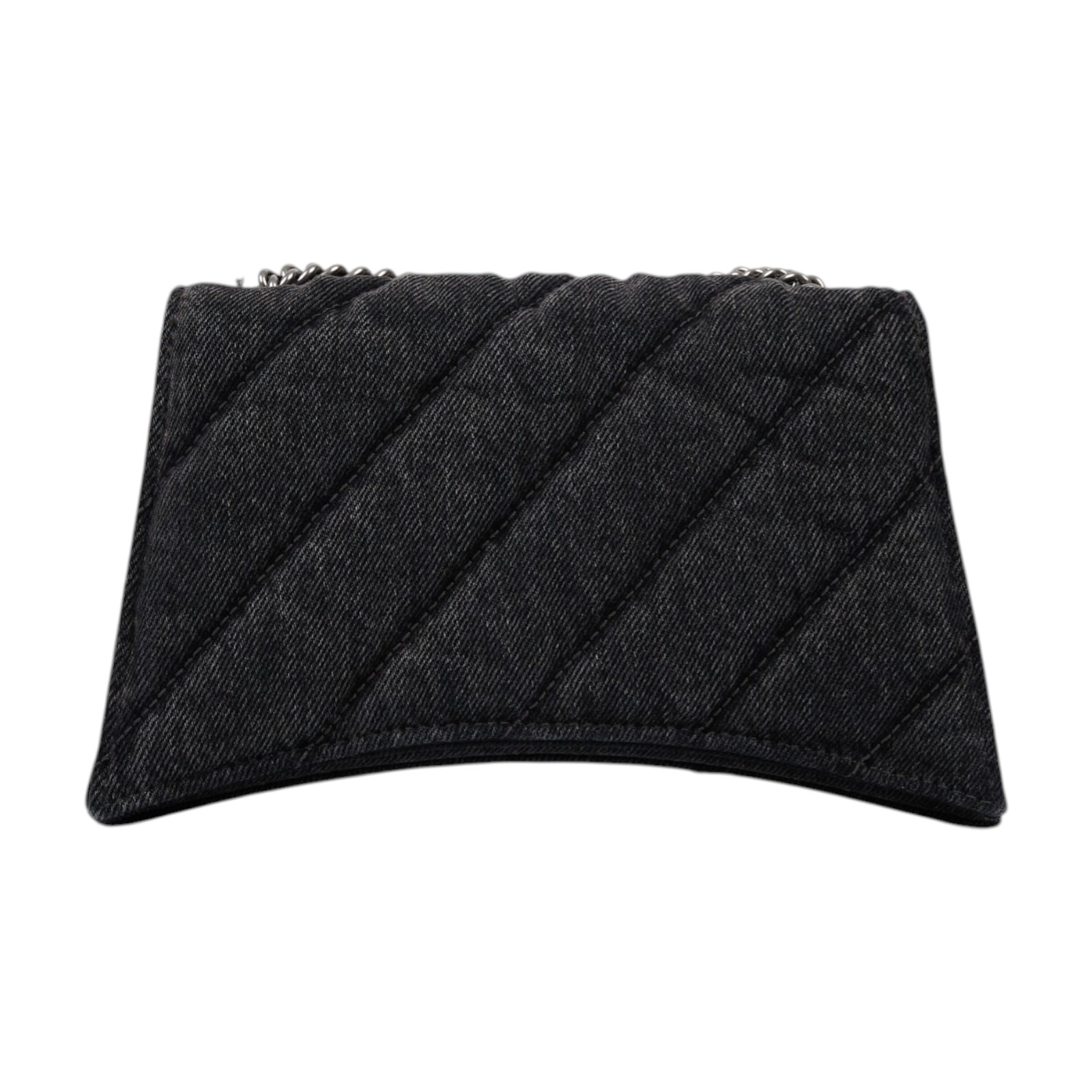 巴黎世家 BALENCIAGA Crush S 肩背包 7360162AAK1 黑牛仔CRUSH銀鍊包 無附屬品