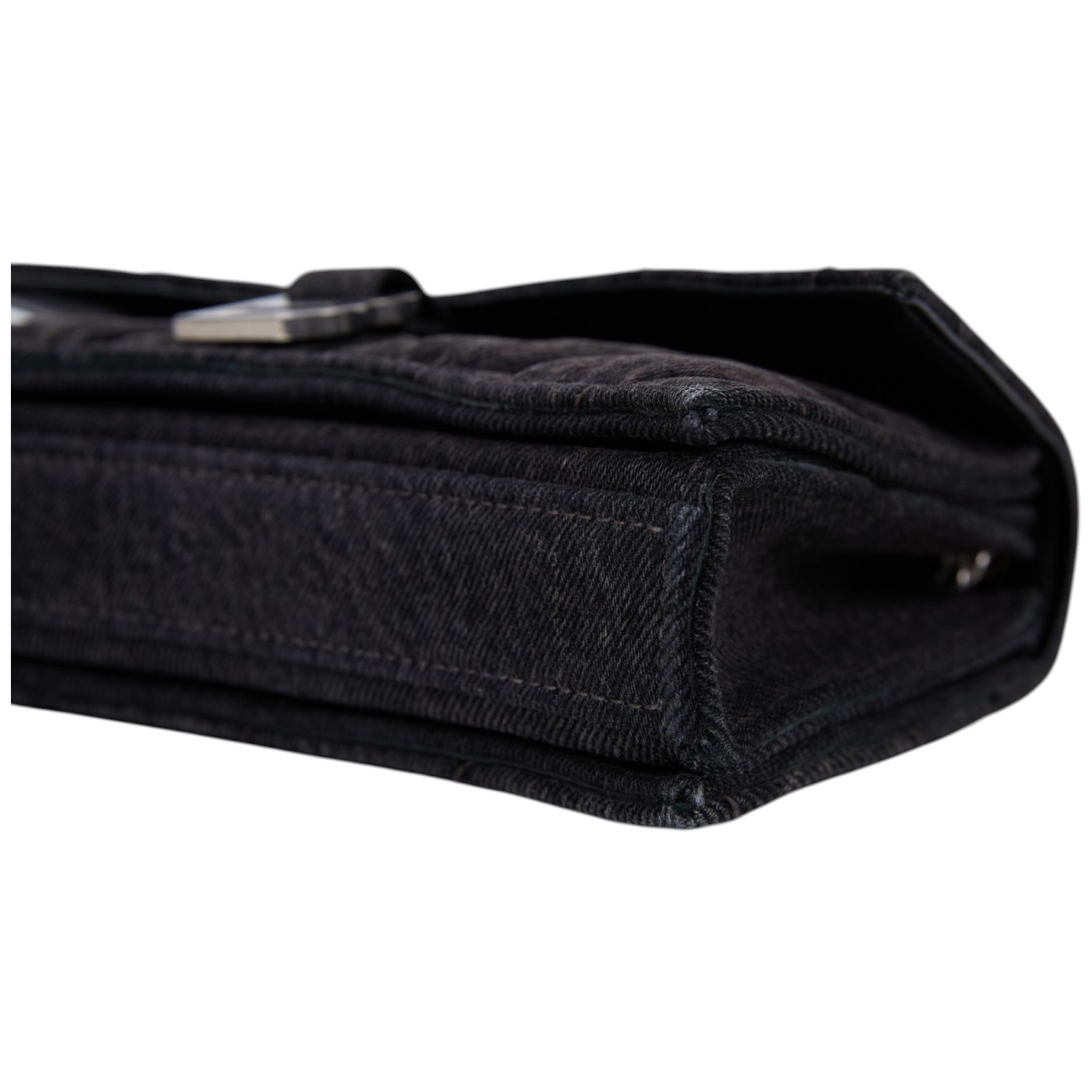 巴黎世家 BALENCIAGA Crush S 肩背包 7360162AAK1 黑牛仔CRUSH銀鍊包 無附屬品