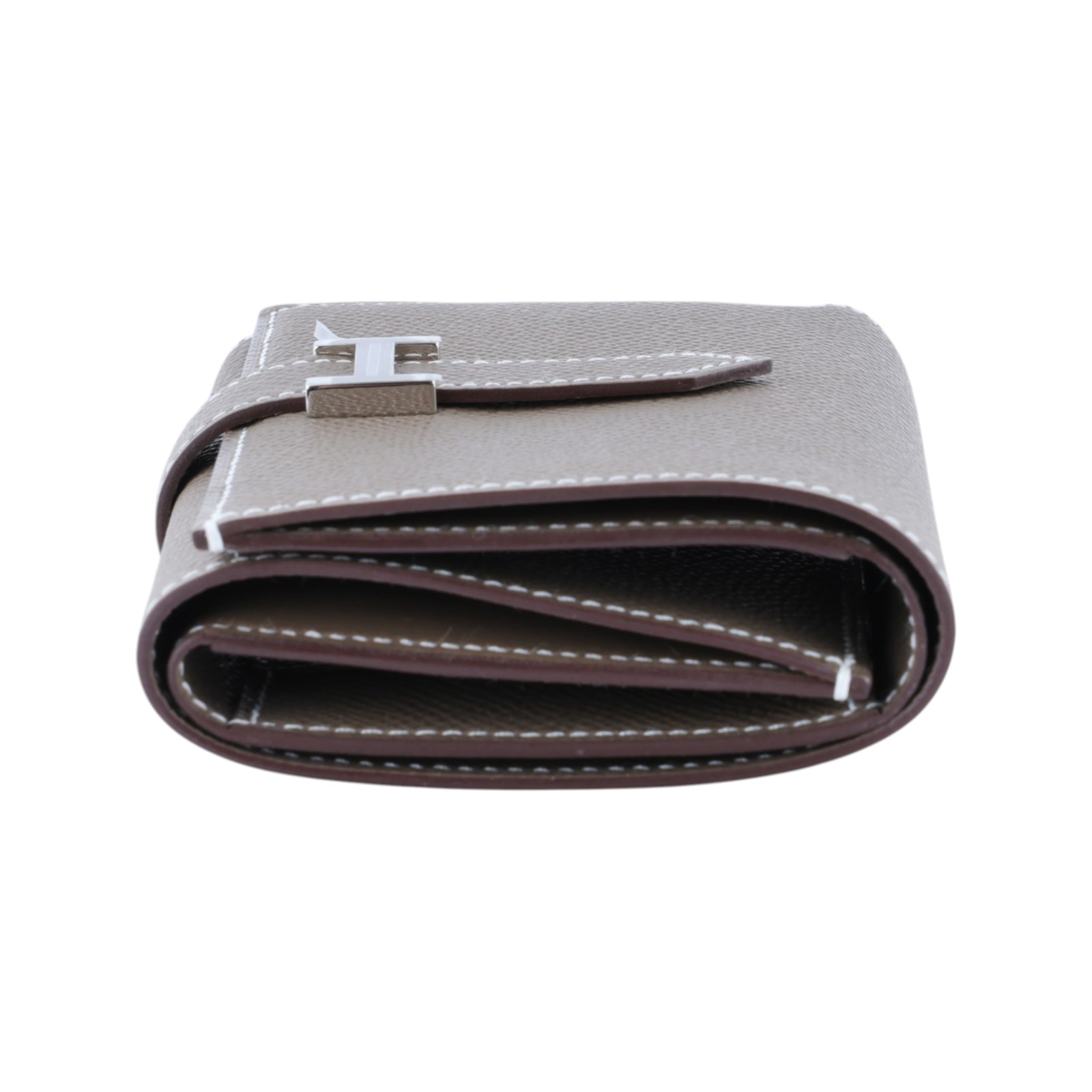 愛馬仕 Hermes Portefeuille Bearn Combine 三折短夾 銀色五金 大象灰 H084830CK18 W  原廠盒子