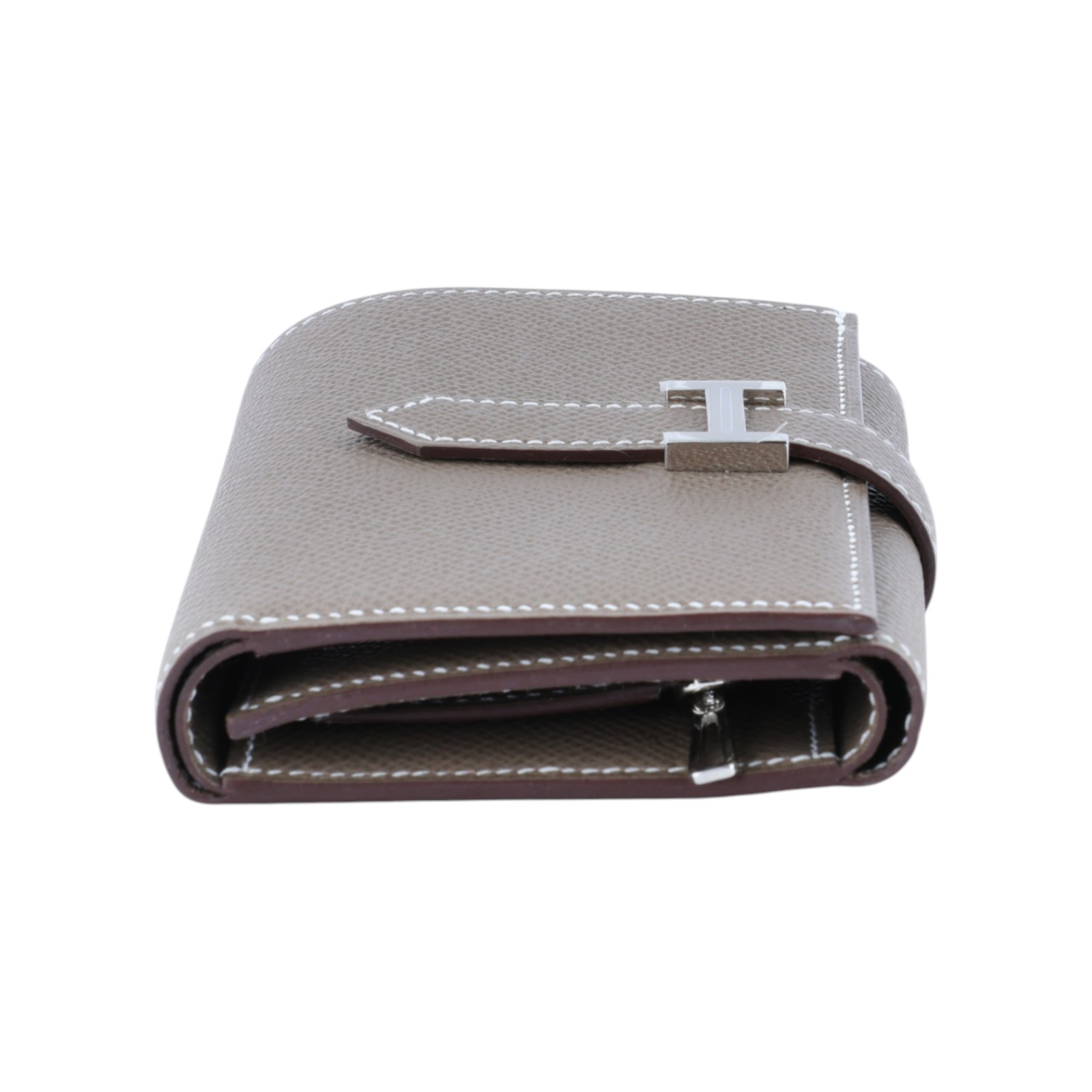 愛馬仕 Hermes Portefeuille Bearn Combine 三折短夾 銀色五金 大象灰 H084830CK18 W  原廠盒子