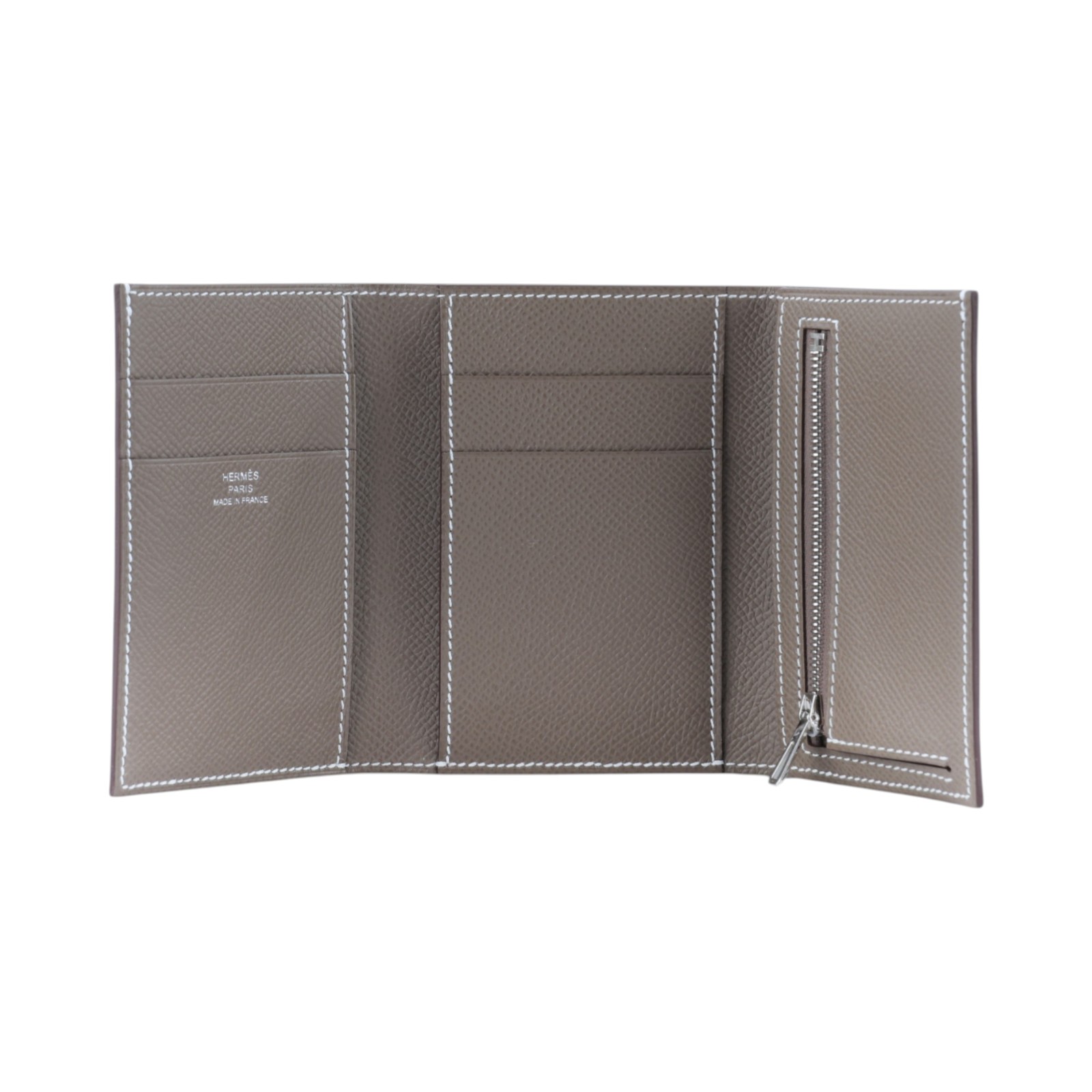 愛馬仕 Hermes Portefeuille Bearn Combine 三折短夾 銀色五金 大象灰 H084830CK18 W  原廠盒子