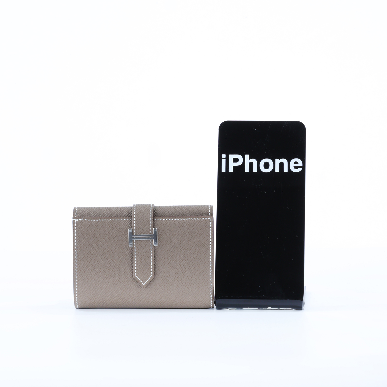 愛馬仕 Hermes Portefeuille Bearn Combine 三折短夾 銀色五金 大象灰 H084830CK18 W  原廠盒子