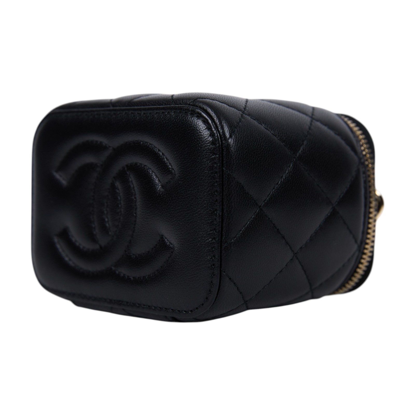 香奈兒 CHANEL Vanity Case 迷你 化妝箱 AP2198 晶片款 黑拚粉手提化妝箱 原廠盒子/防塵袋