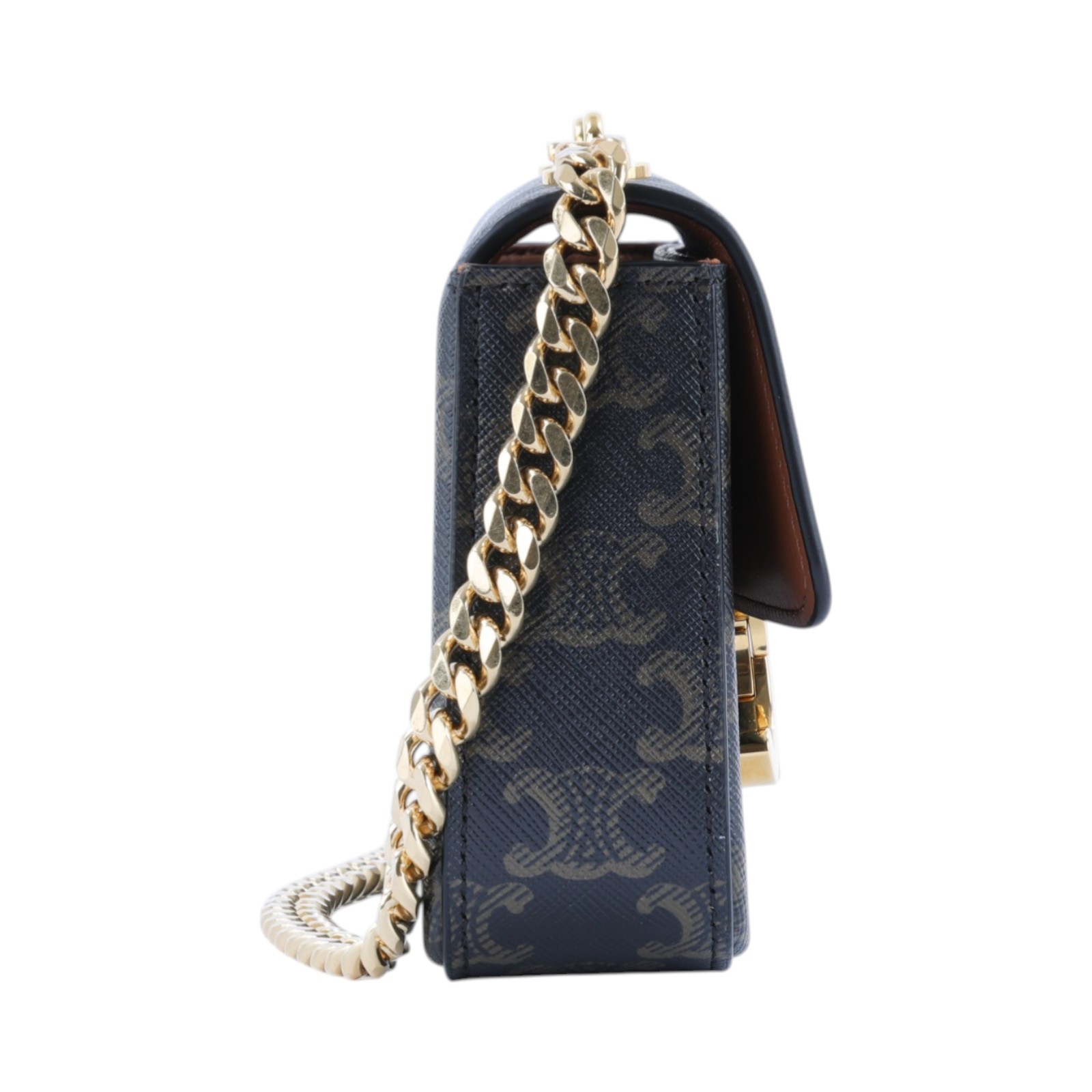 思琳 CELINE 凱旋門 TRIOMPHE Trionf 肩背包 197992DQW 棕TRIOMPHE鍊條包 防塵袋