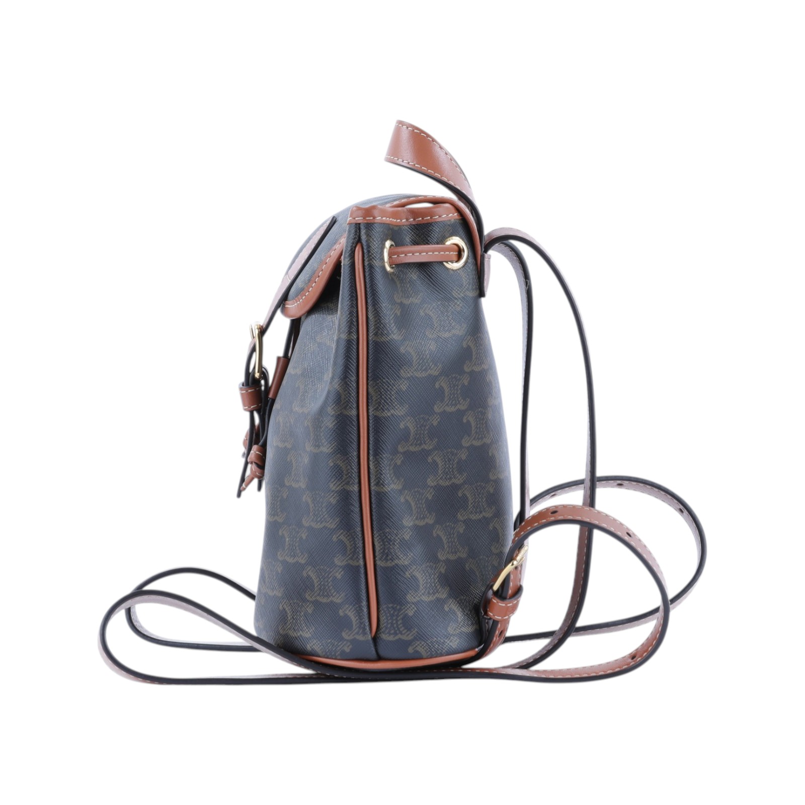 思琳 CELINE Triomphe帆布 小牛皮 迷你 Folco 後背包 197662CAS 原花TRIOMPHE FOLCO後背包 防塵袋