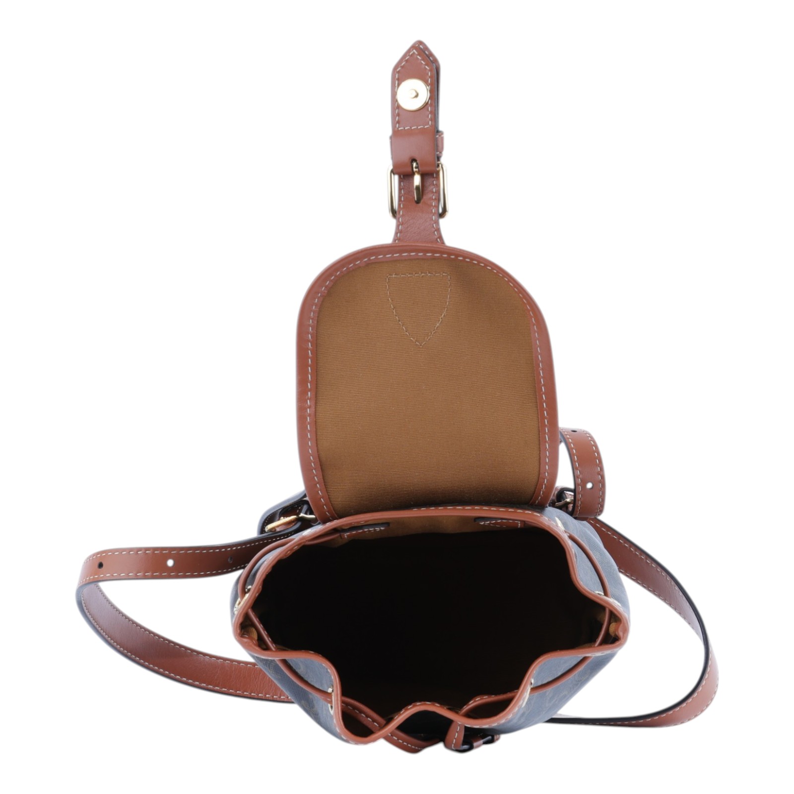 思琳 CELINE Triomphe帆布 小牛皮 迷你 Folco 後背包 197662CAS 原花TRIOMPHE FOLCO後背包 防塵袋