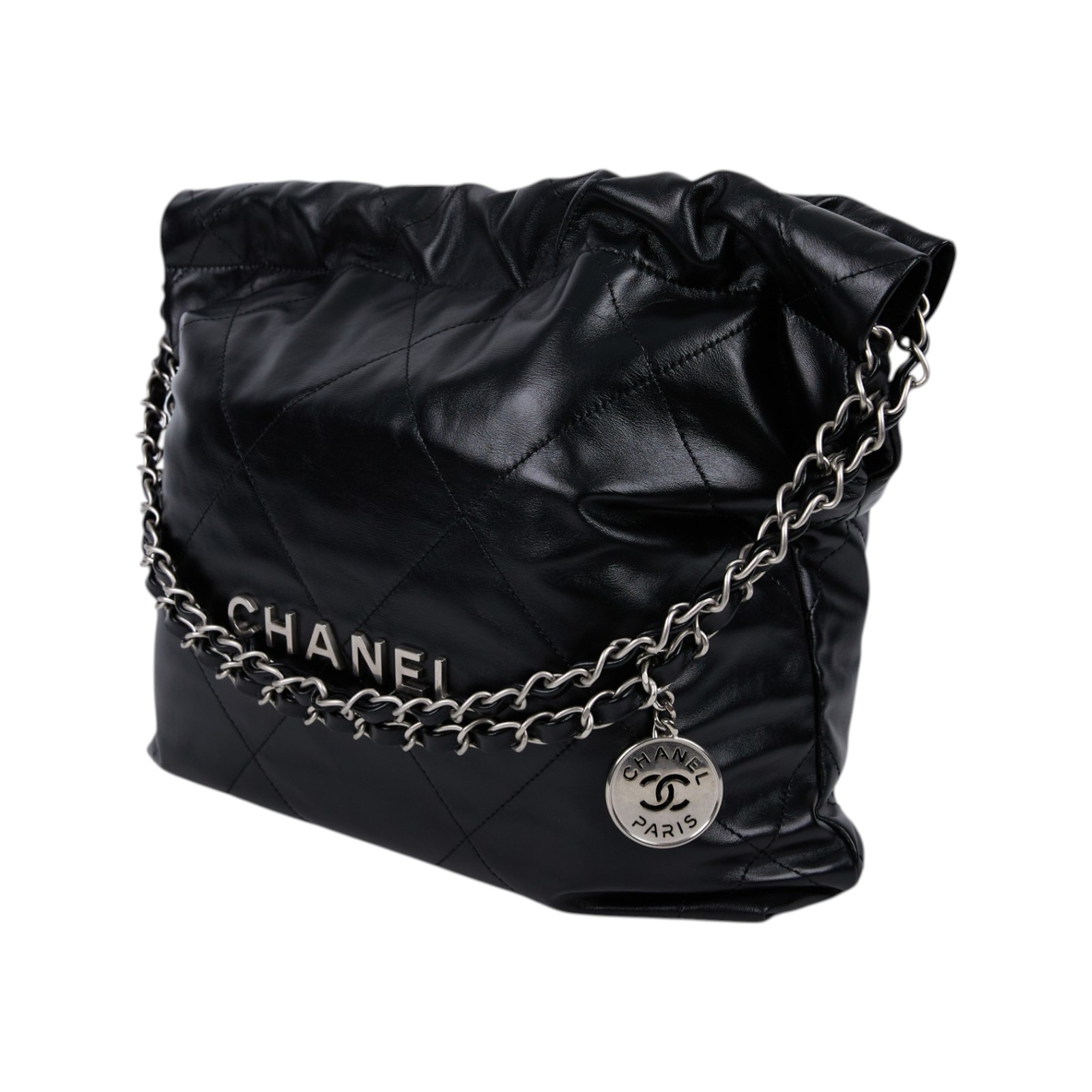 香奈兒 CHANEL 22 小型 束口包 AS3260 B08872 晶片款 黑銀22包 小號 原廠盒子/防塵袋/購買證明影本