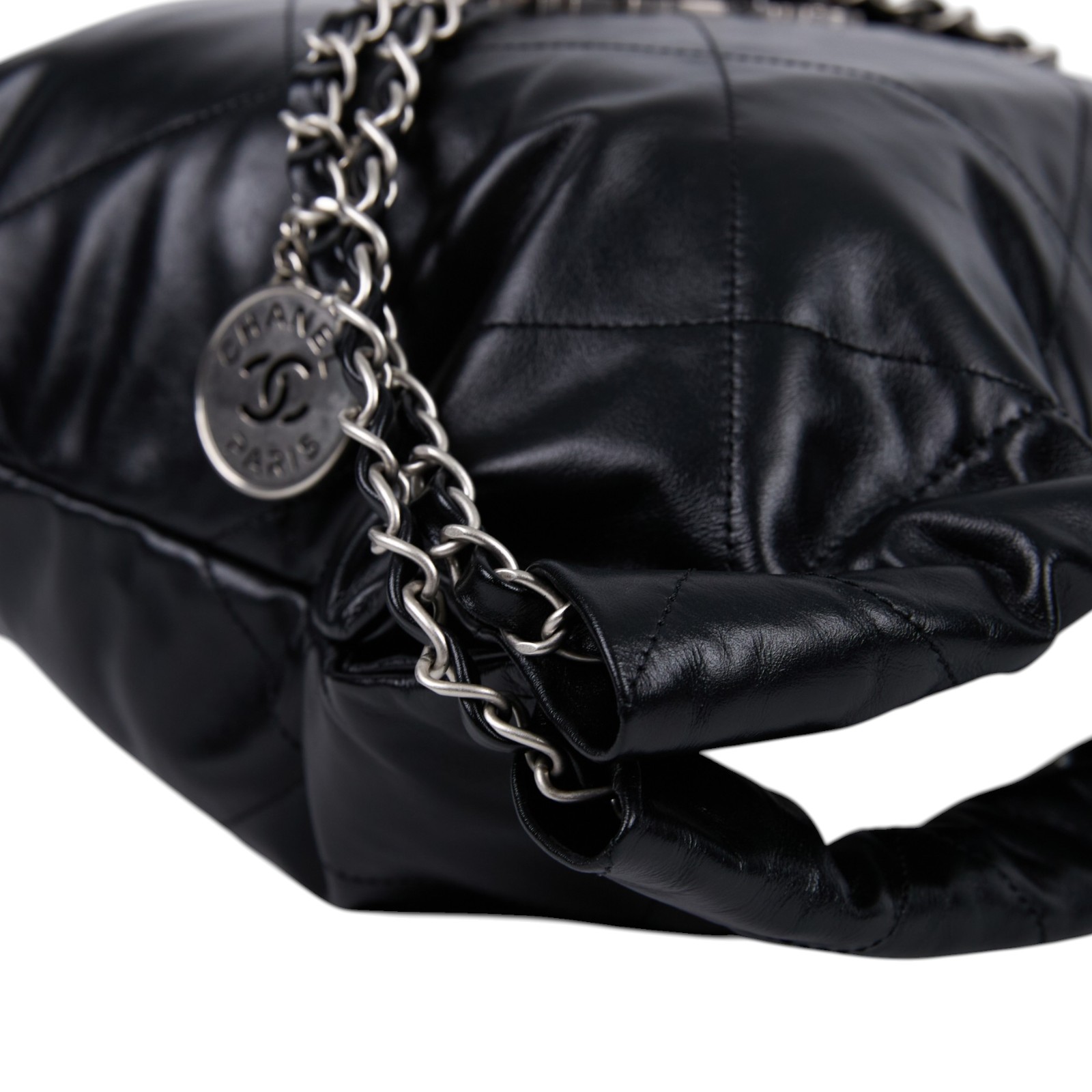 香奈兒 CHANEL 22 小型 束口包 AS3260 B08872 晶片款 黑銀22包 小號 原廠盒子/防塵袋/購買證明影本