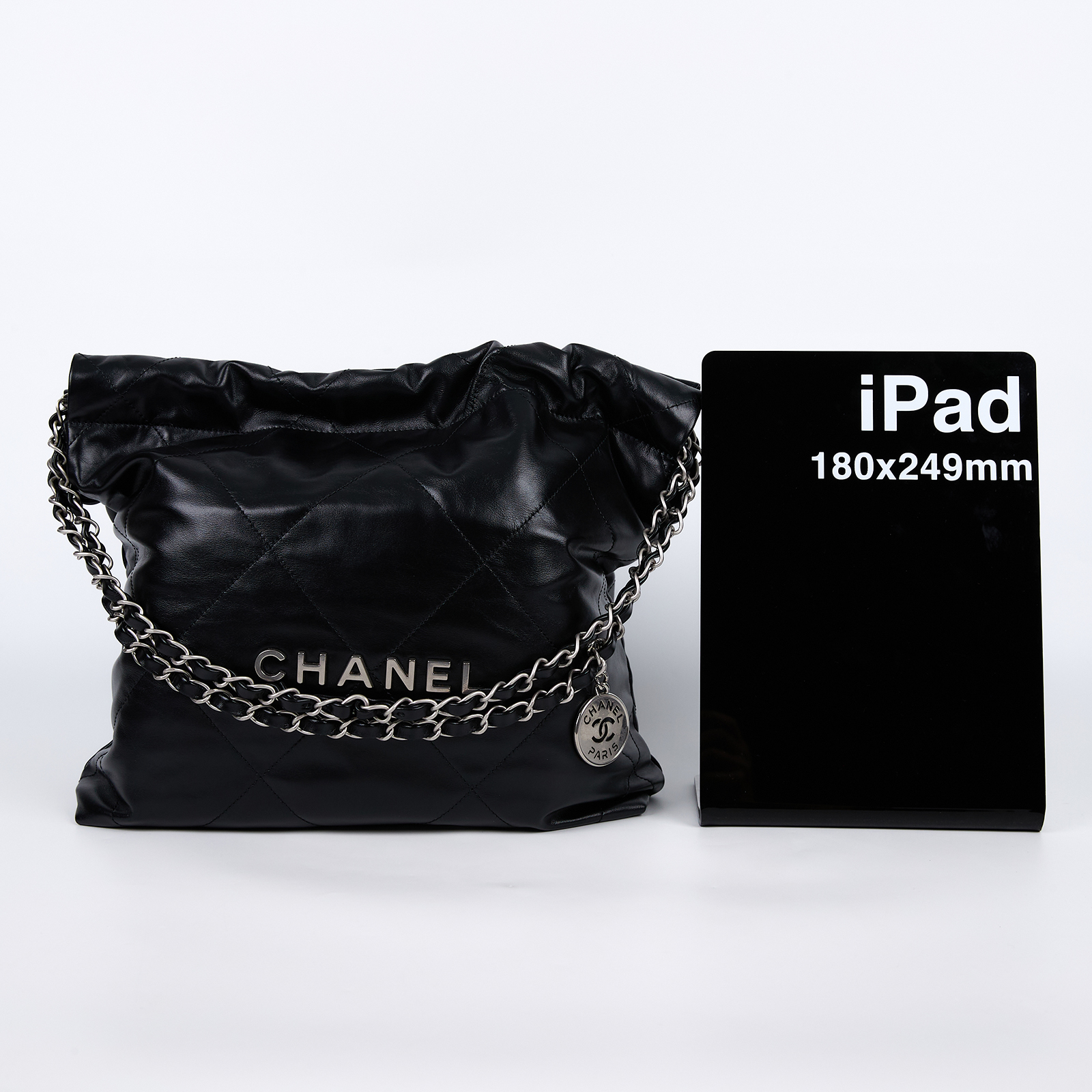 香奈兒 CHANEL 22 小型 束口包 AS3260 B08872 晶片款 黑銀22包 小號 原廠盒子/防塵袋/購買證明影本