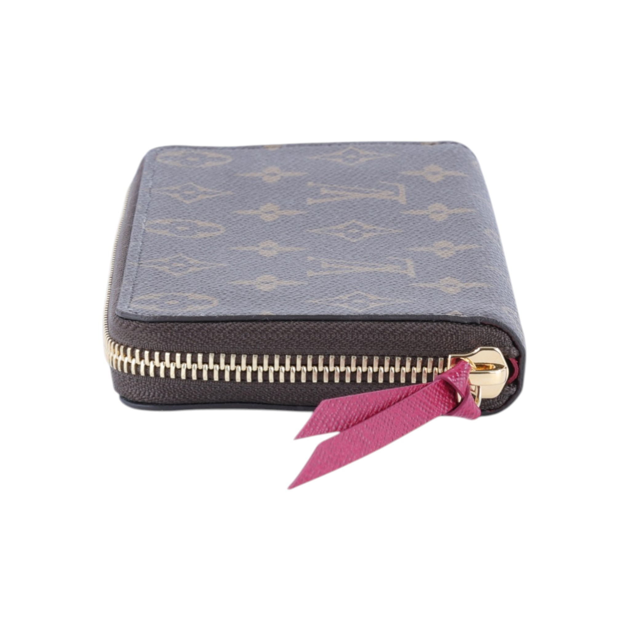 路易威登 LOUIS VUITTON Clémence 錢包 拉鍊 長夾 經典帆布 紫紅色 M60742 晶片款 原花Clémence拉鍊長夾 原廠盒子/防塵袋