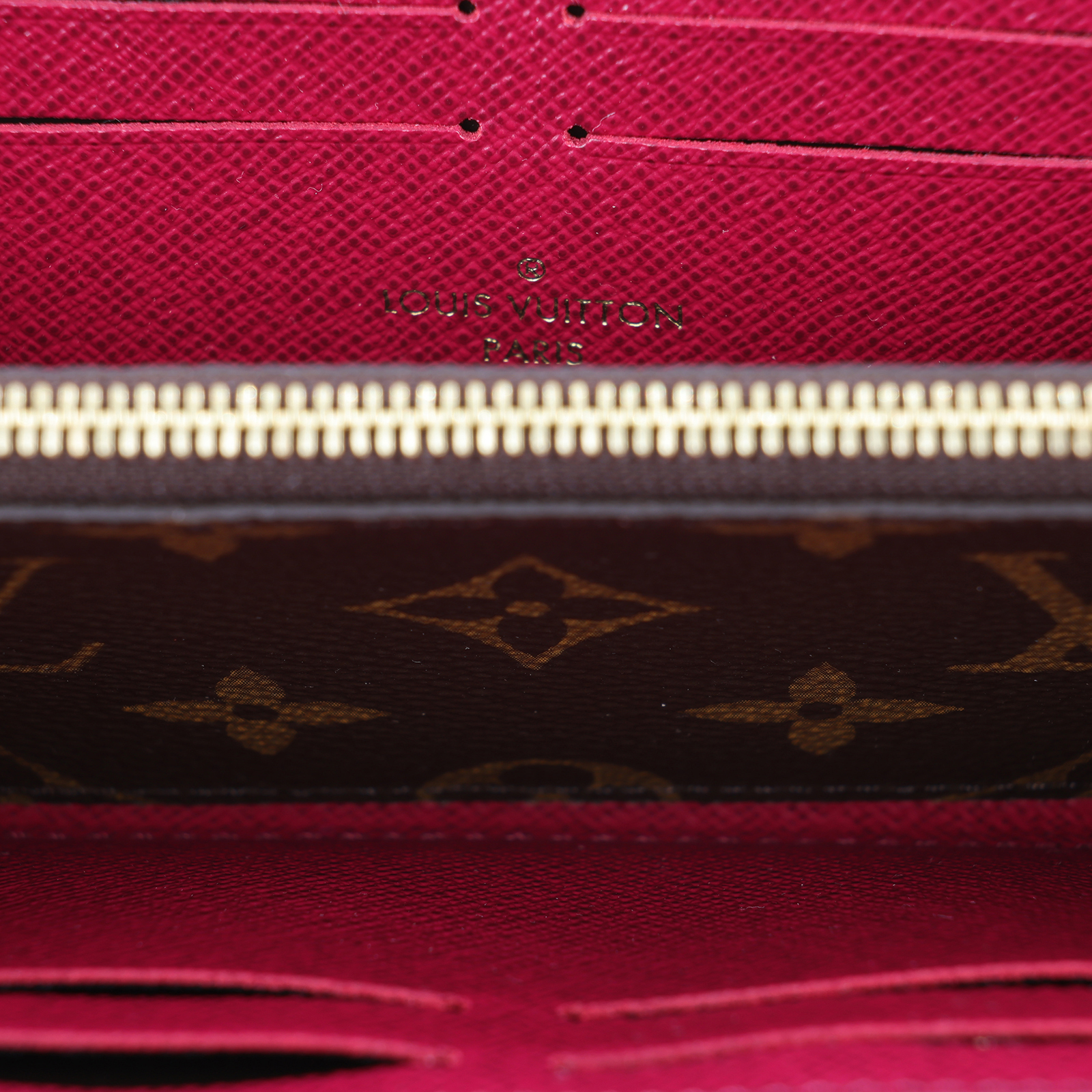 路易威登 LOUIS VUITTON Clémence 錢包 拉鍊 長夾 經典帆布 紫紅色 M60742 晶片款 原花Clémence拉鍊長夾 原廠盒子/防塵袋