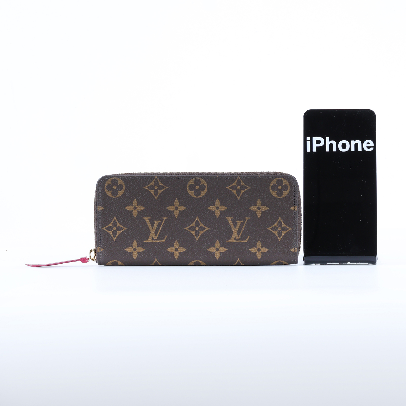 路易威登 LOUIS VUITTON Clémence 錢包 拉鍊 長夾 經典帆布 紫紅色 M60742 晶片款 原花Clémence拉鍊長夾 原廠盒子/防塵袋