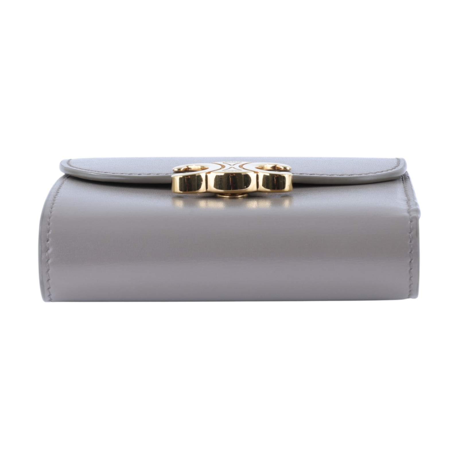 思琳 CELINE 亮面牛皮革 小型 TRIOMPHE COMPACT 銀包連零錢格 10D783DPV 凱旋三折短夾 原廠盒子/防塵袋