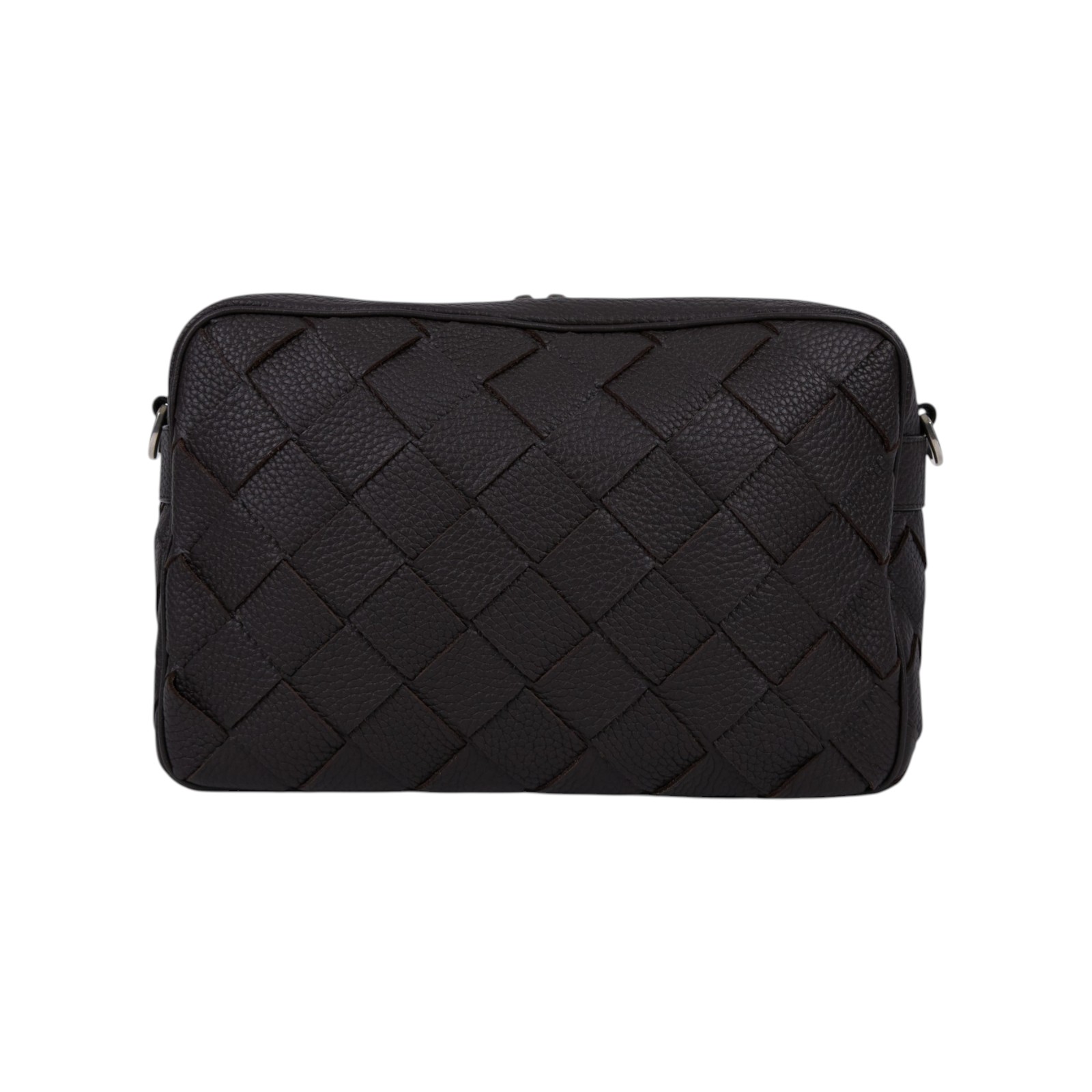 寶緹嘉 BOTTEGA VENETA Intrecciato 斜背包 755925V4G31 深咖寬編織肩背包 原廠盒子/防塵袋