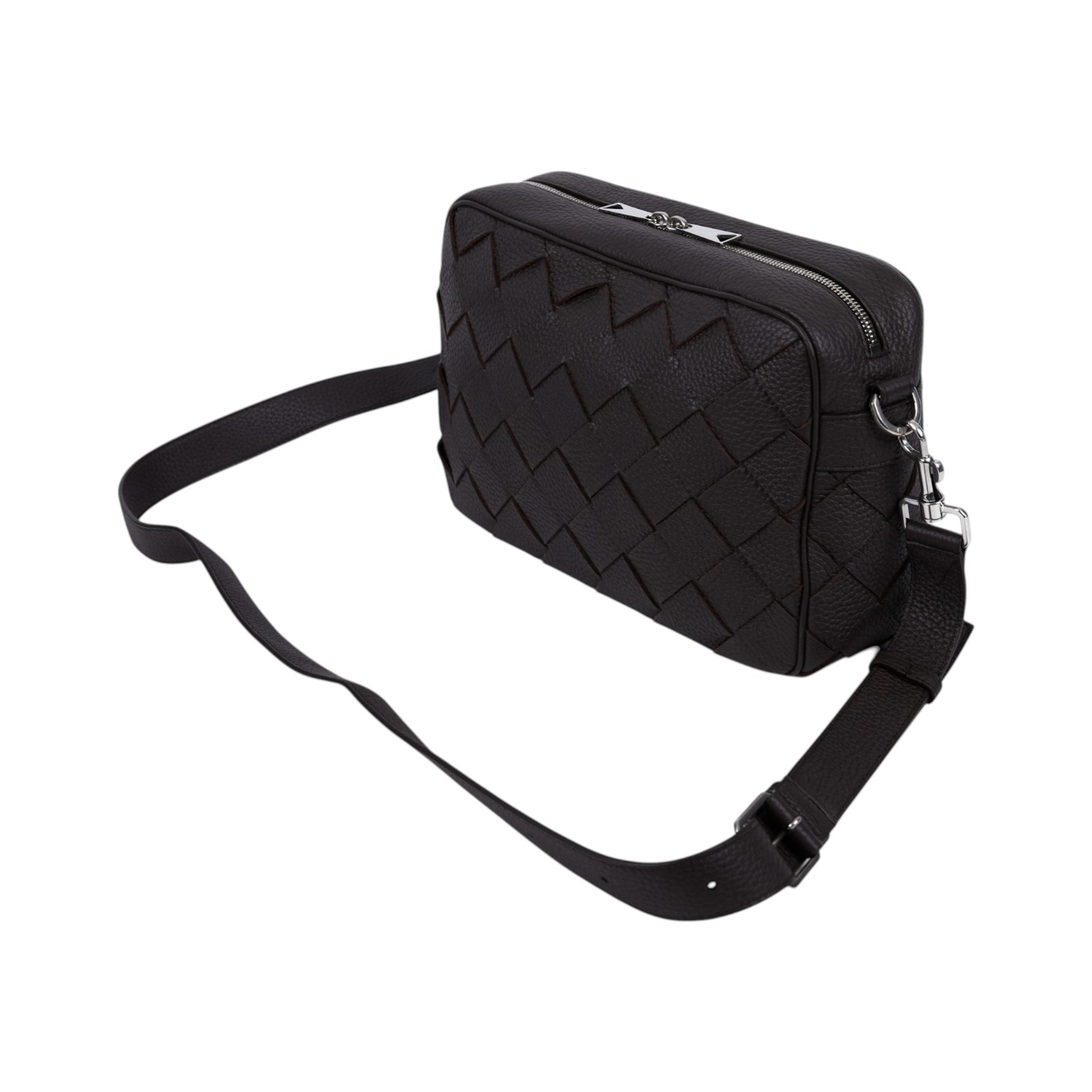 寶緹嘉 BOTTEGA VENETA Intrecciato 斜背包 755925V4G31 深咖寬編織肩背包 原廠盒子/防塵袋